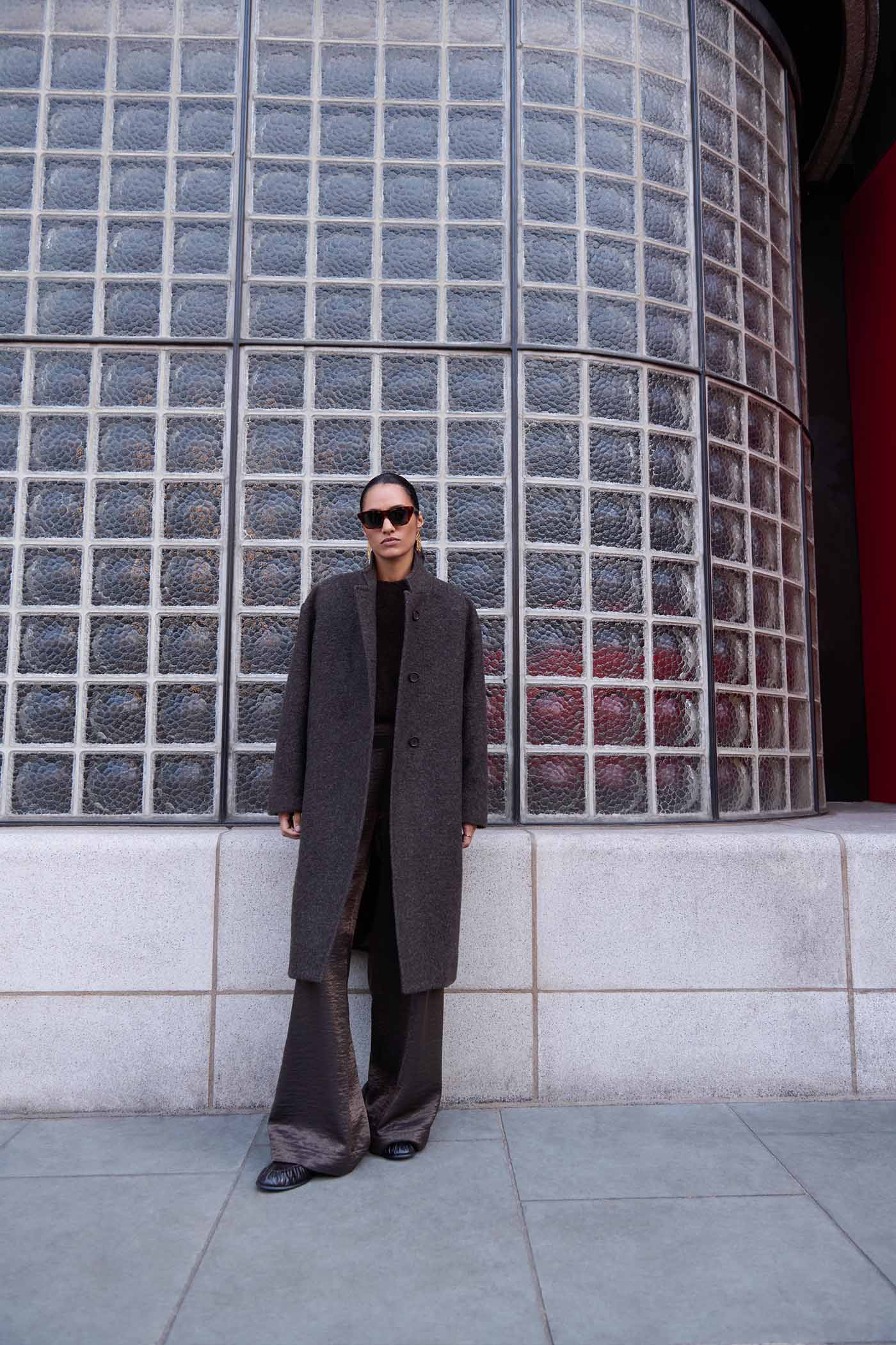 macy melange coat | brown melee