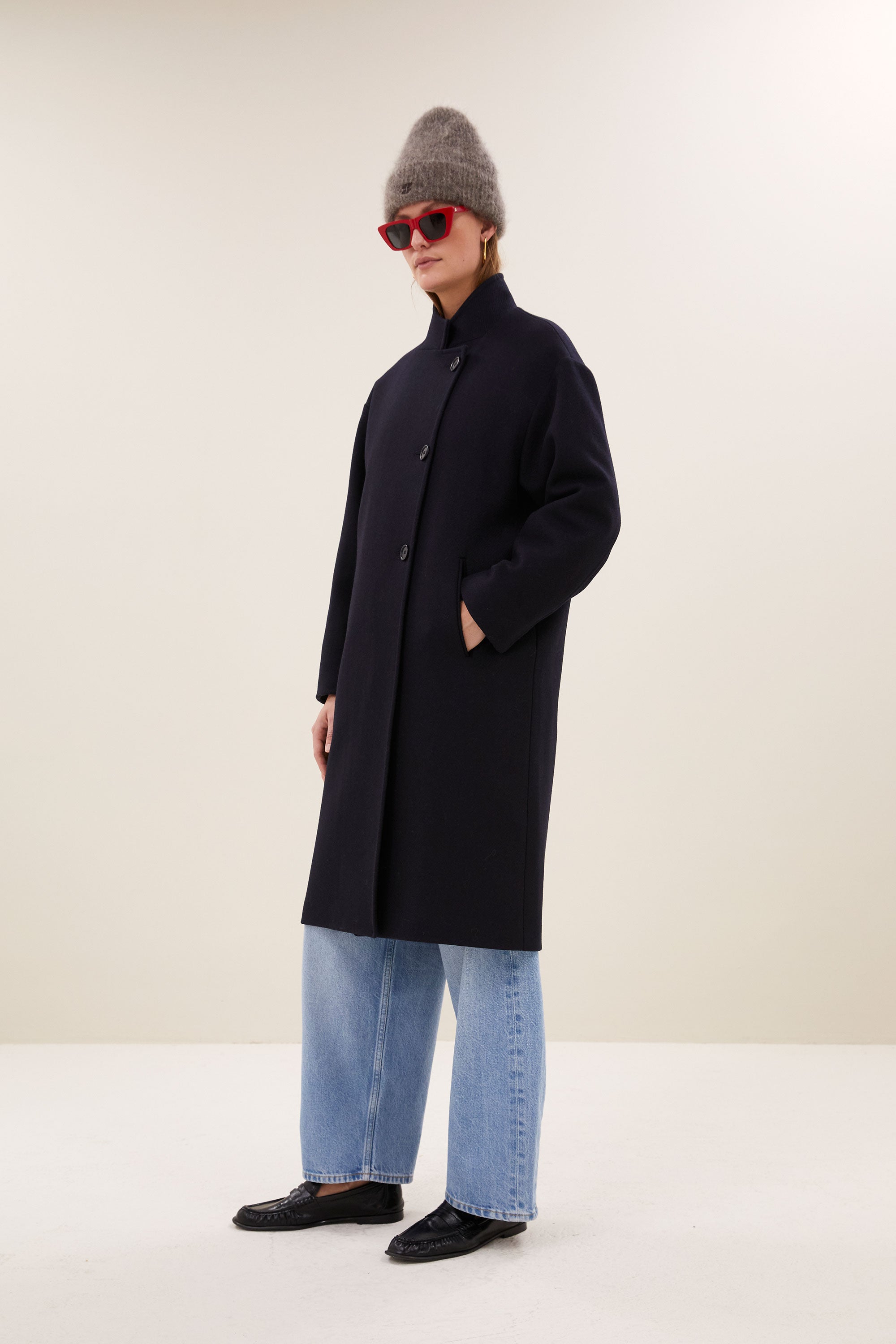 macy wool coat | midnight