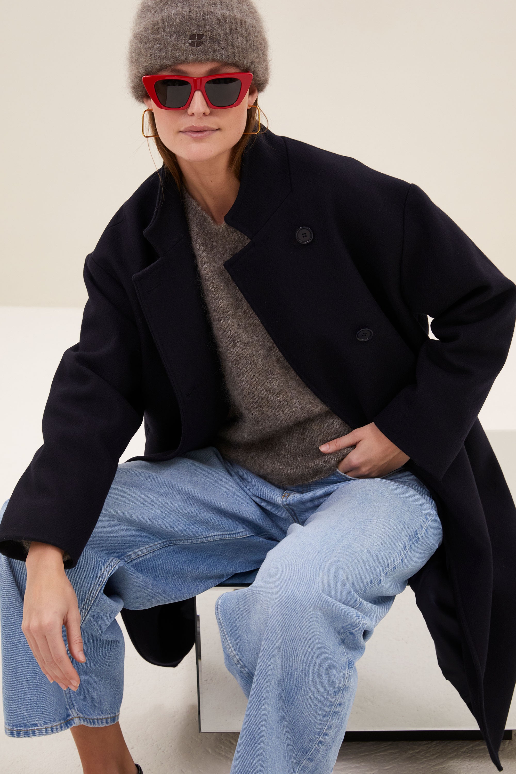 macy wool coat | midnight