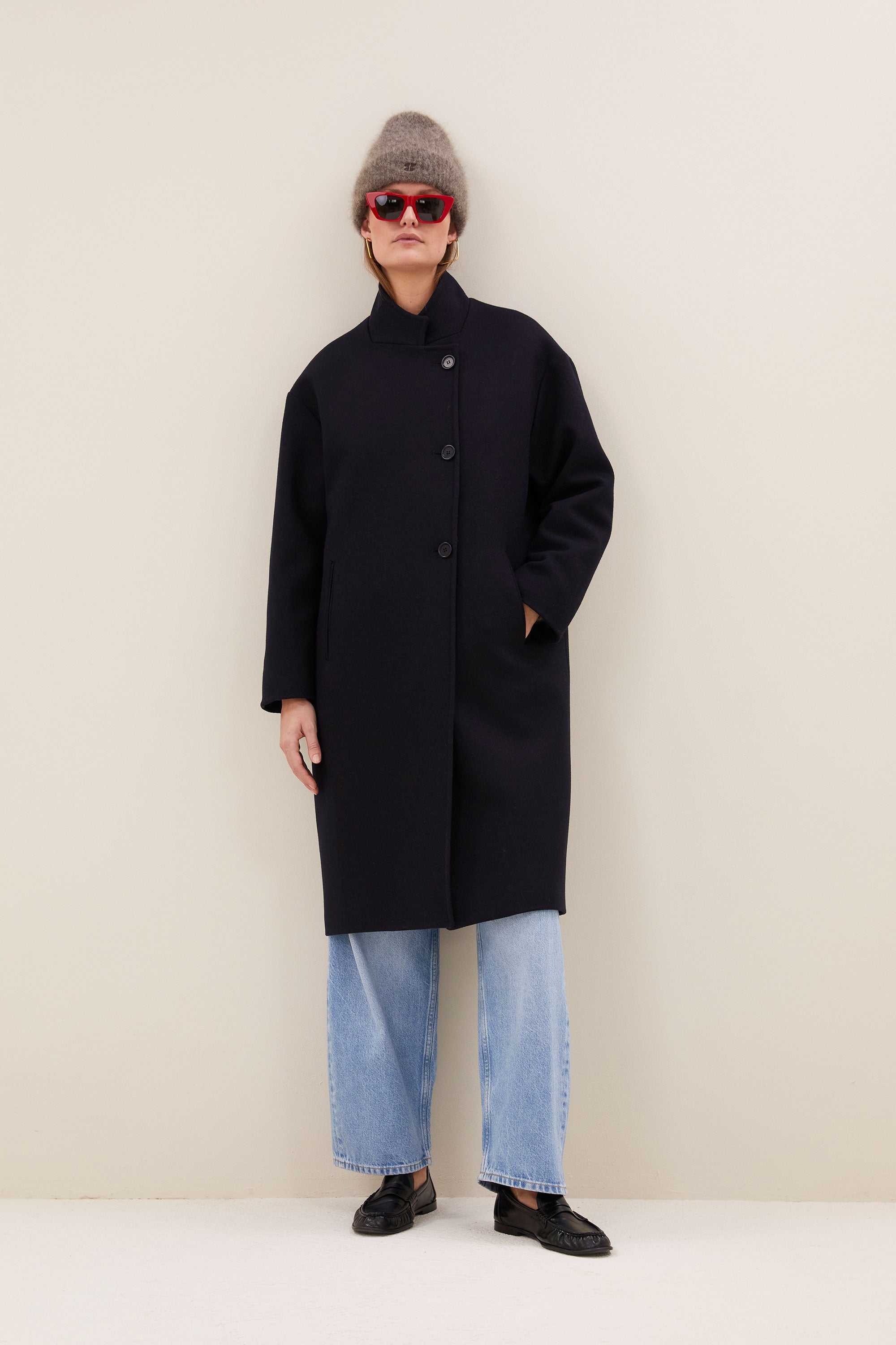 macy wool coat | midnight