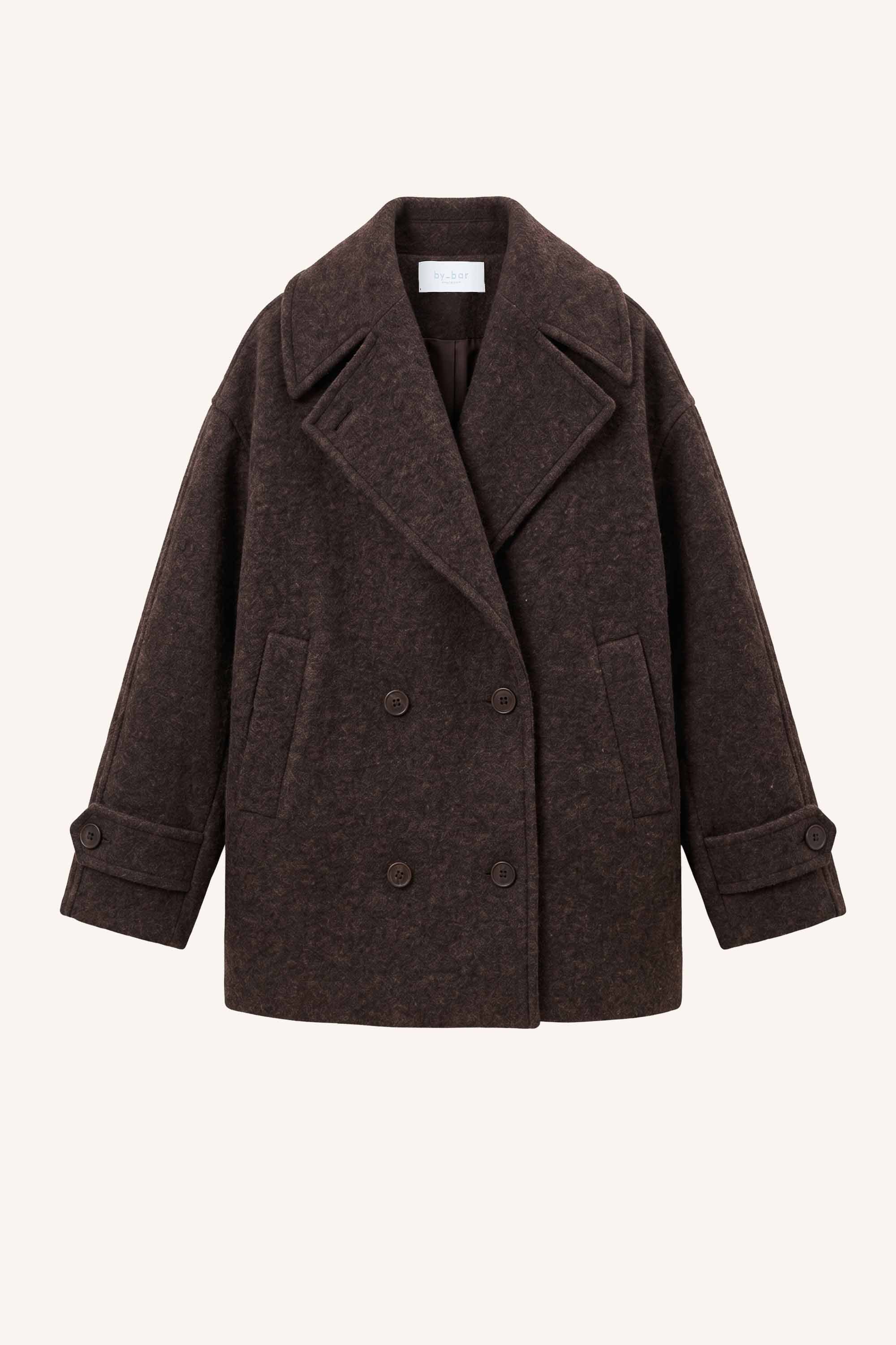 scott melange coat | brown melee