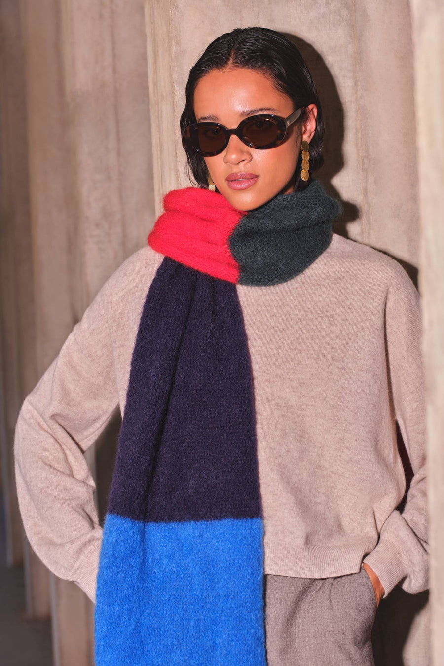 leah striped scarf | multi stripe
