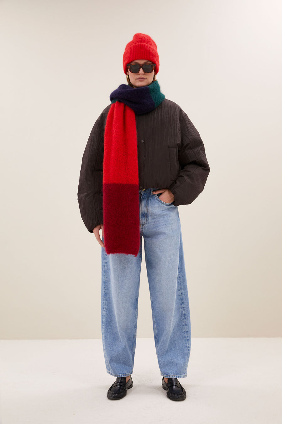 leah striped scarf | multi stripe