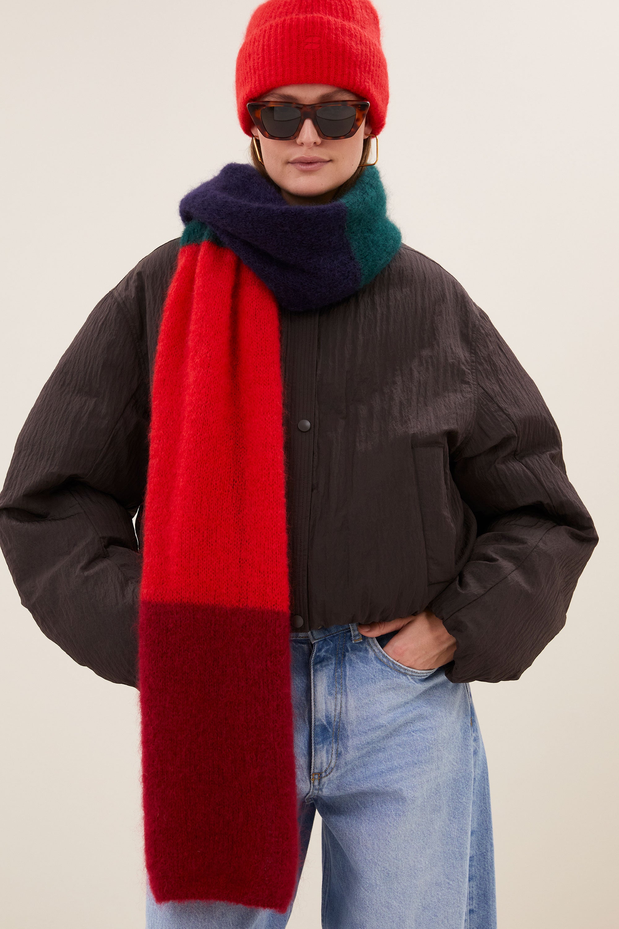 leah striped scarf | multi stripe
