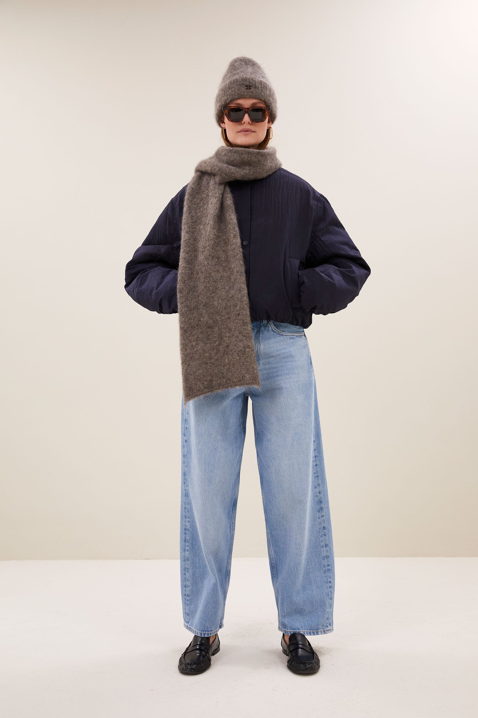leah norton scarf | dark biscuit