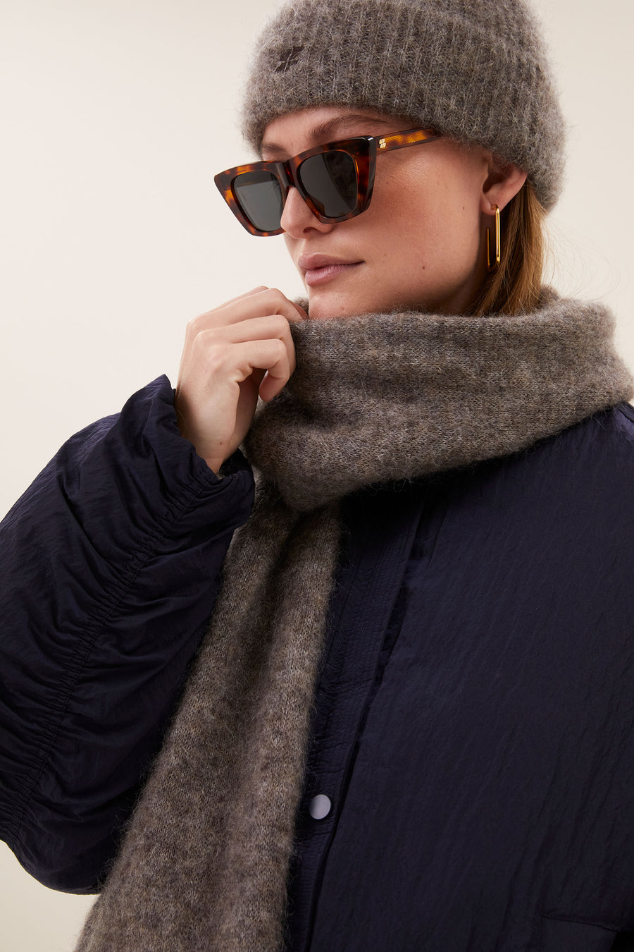 leah norton scarf | dark biscuit