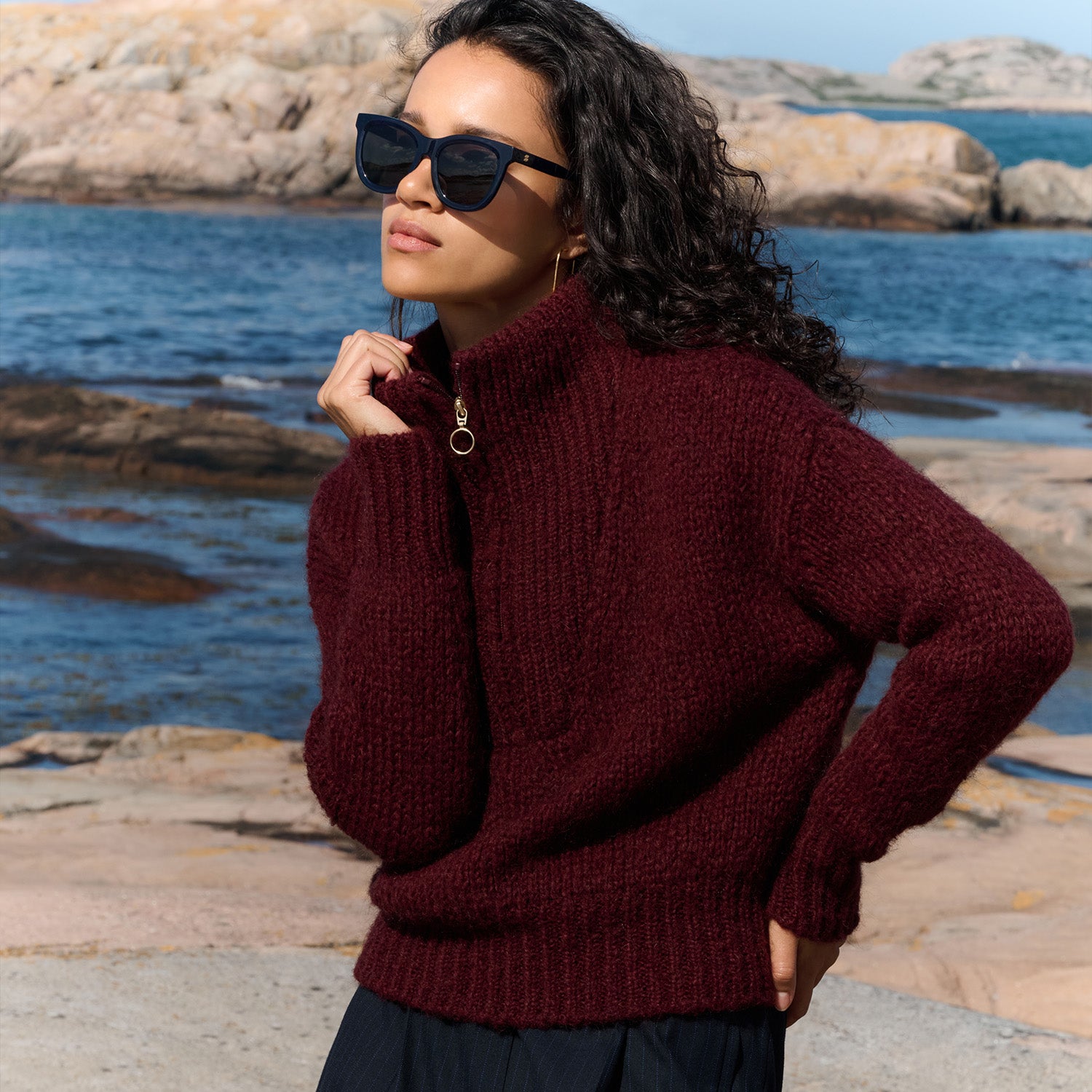 blogpagina - boxy beau pullover wine
