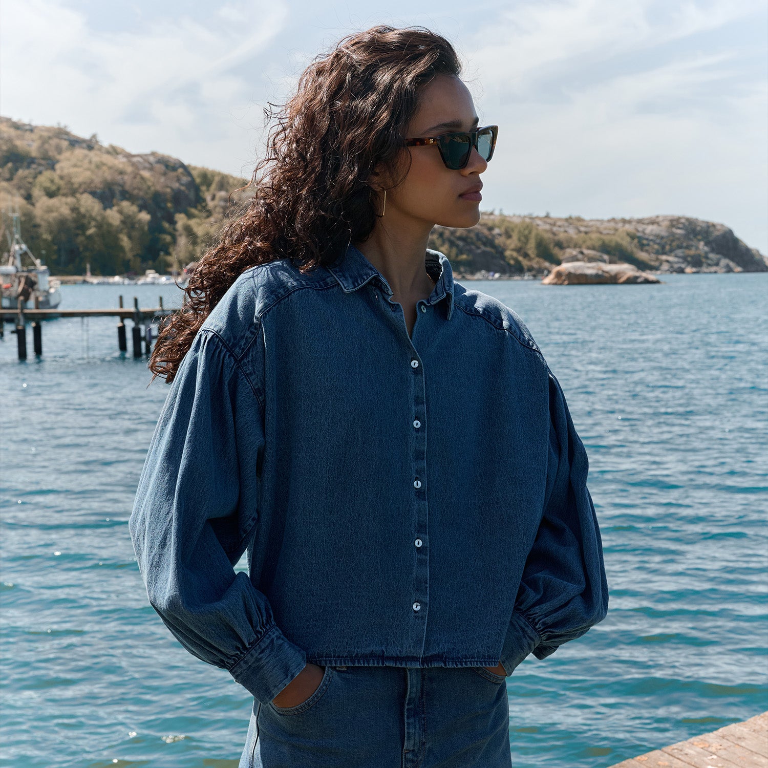 sarah short denim blouse - blogpagna
