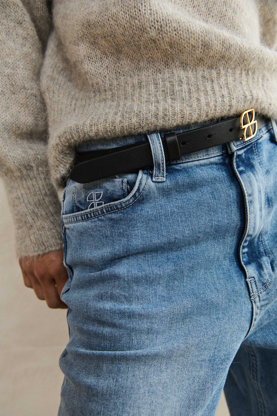 buckle-logo-belt-black-soepel leer-naar wens verstelbaar-all-time classic-by-bar-aanvullende-foto