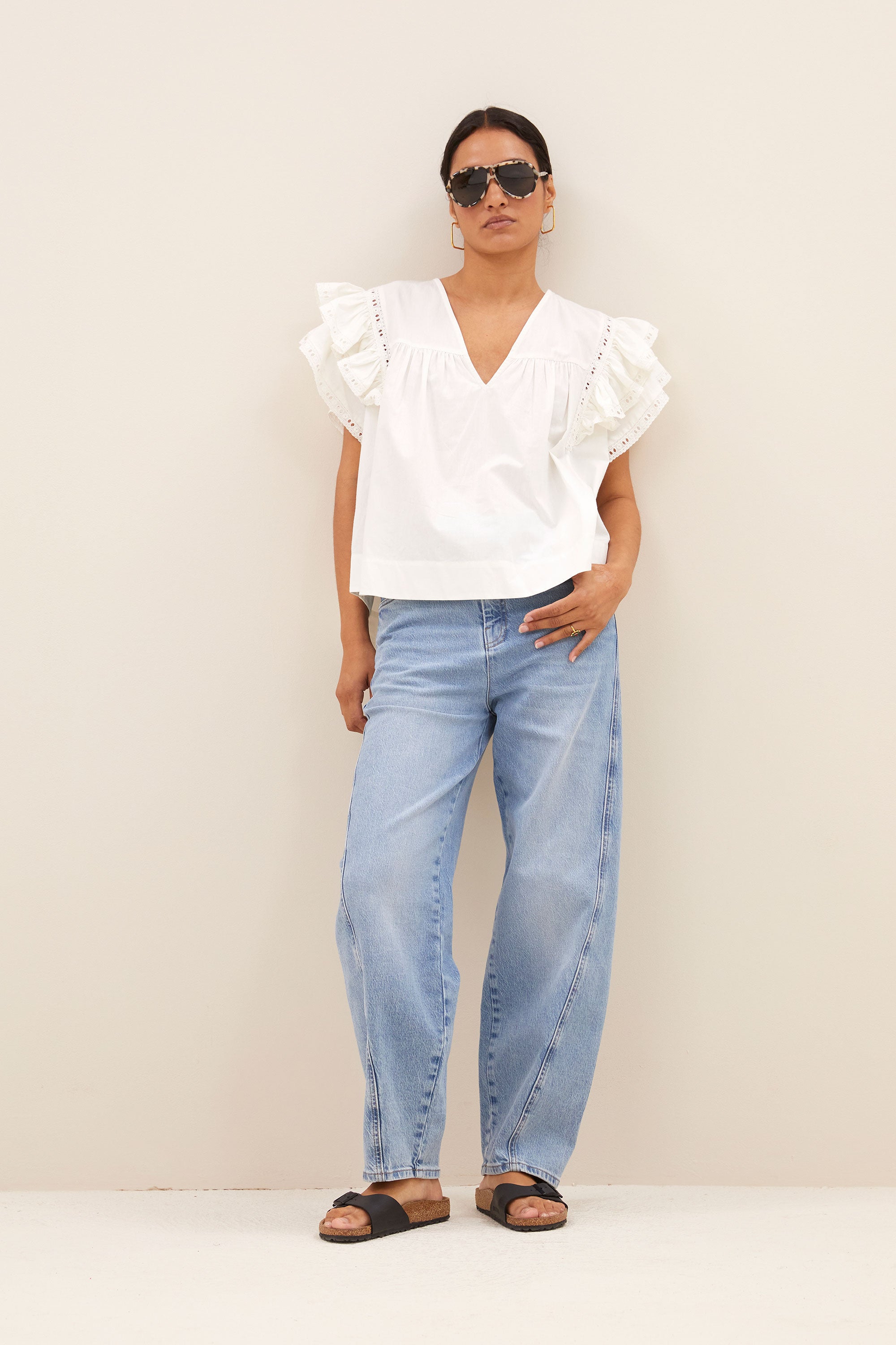river poplin blouse off white inspiration image