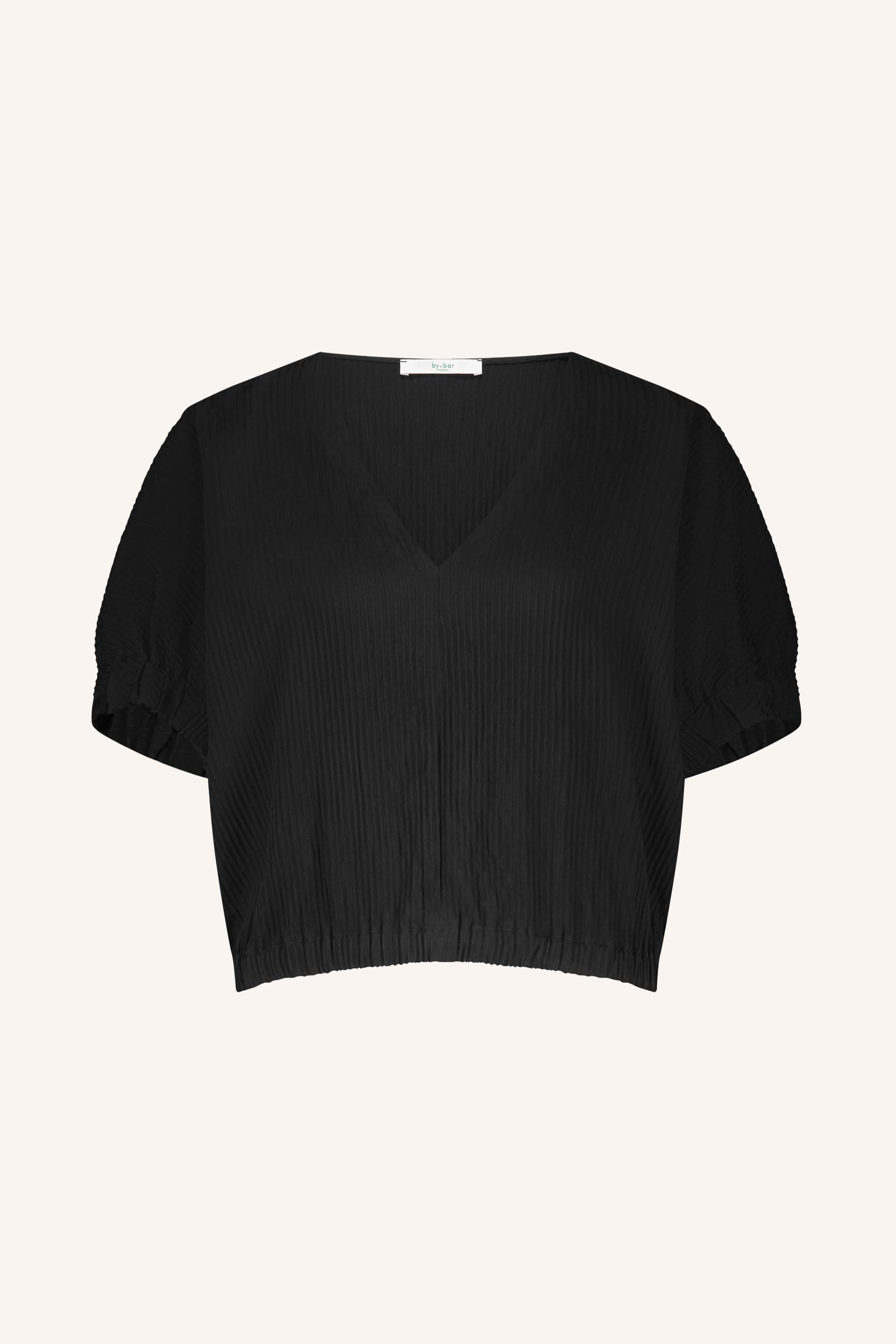 mabel-structure-stripe-blouse-jet-black-by-bar-productfoto