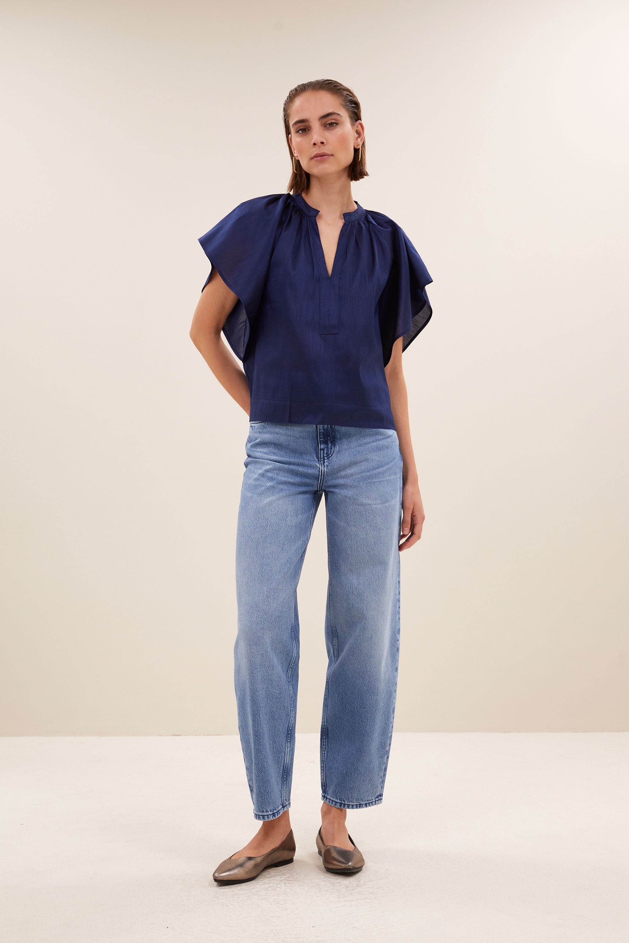 vina festive blouse | evening blue