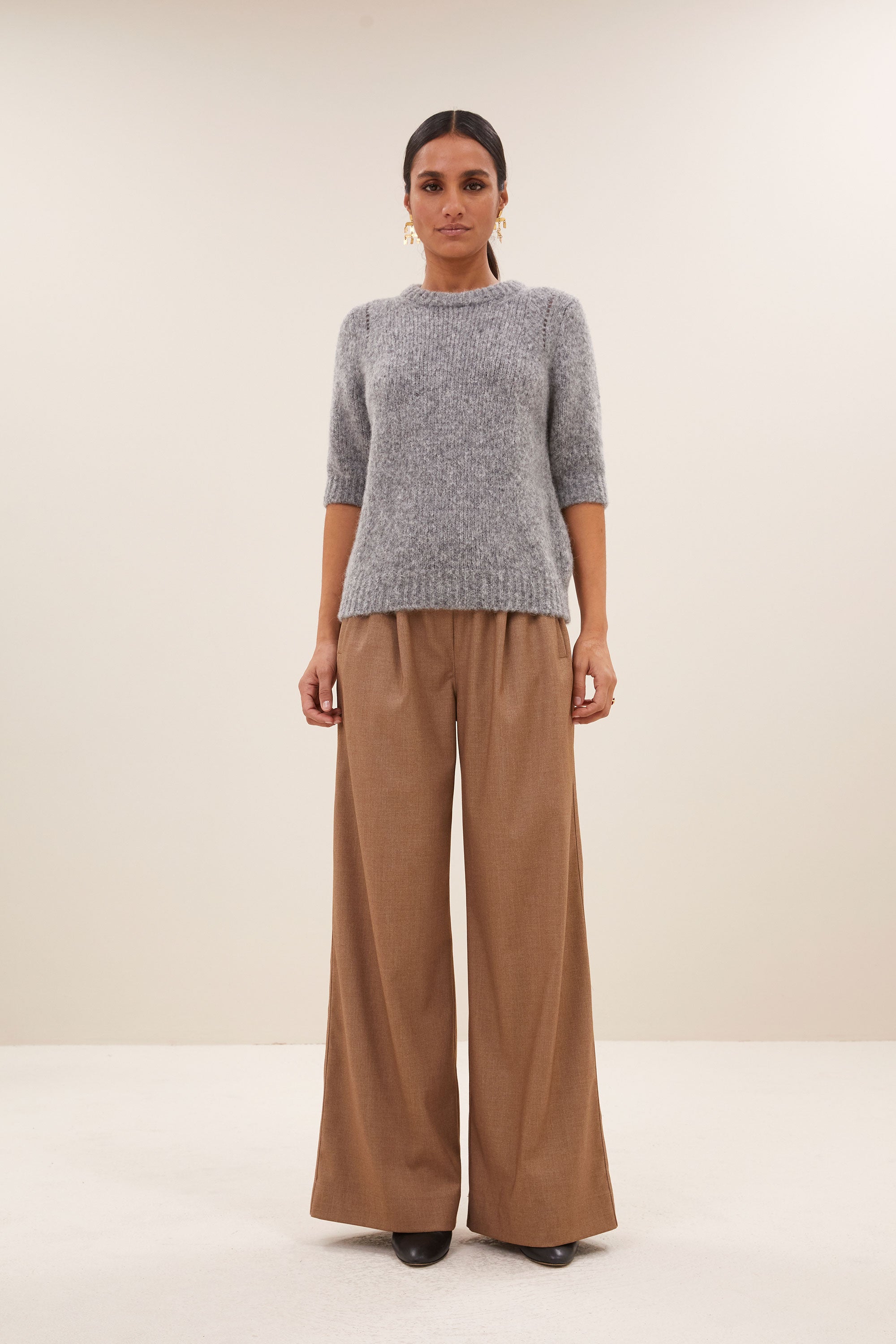 lova bulky pullover - grey melee, all-time classic, aansluitende fit, wolblend - by-bar - aanvullende foto