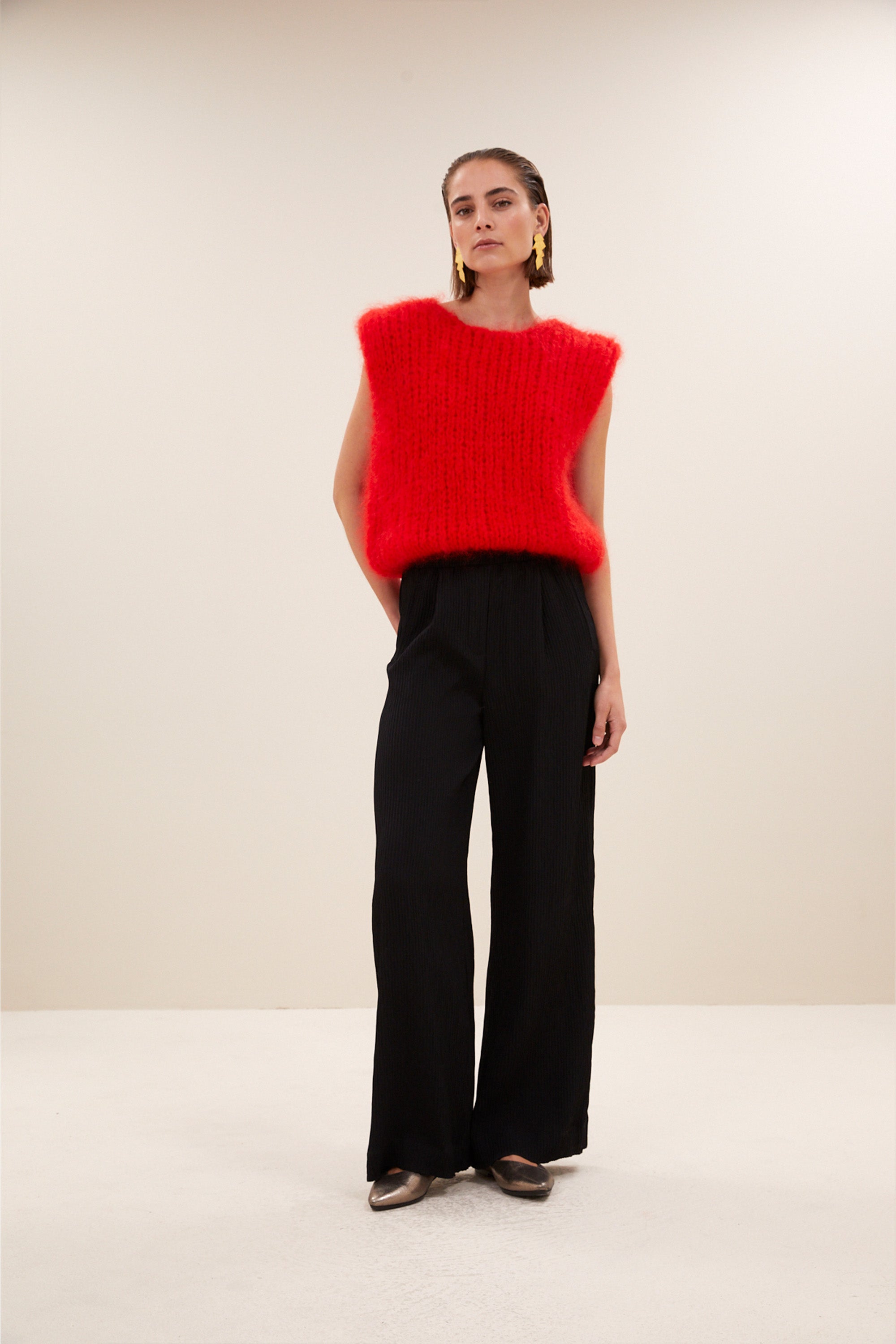benji structure stripe pants | jet black