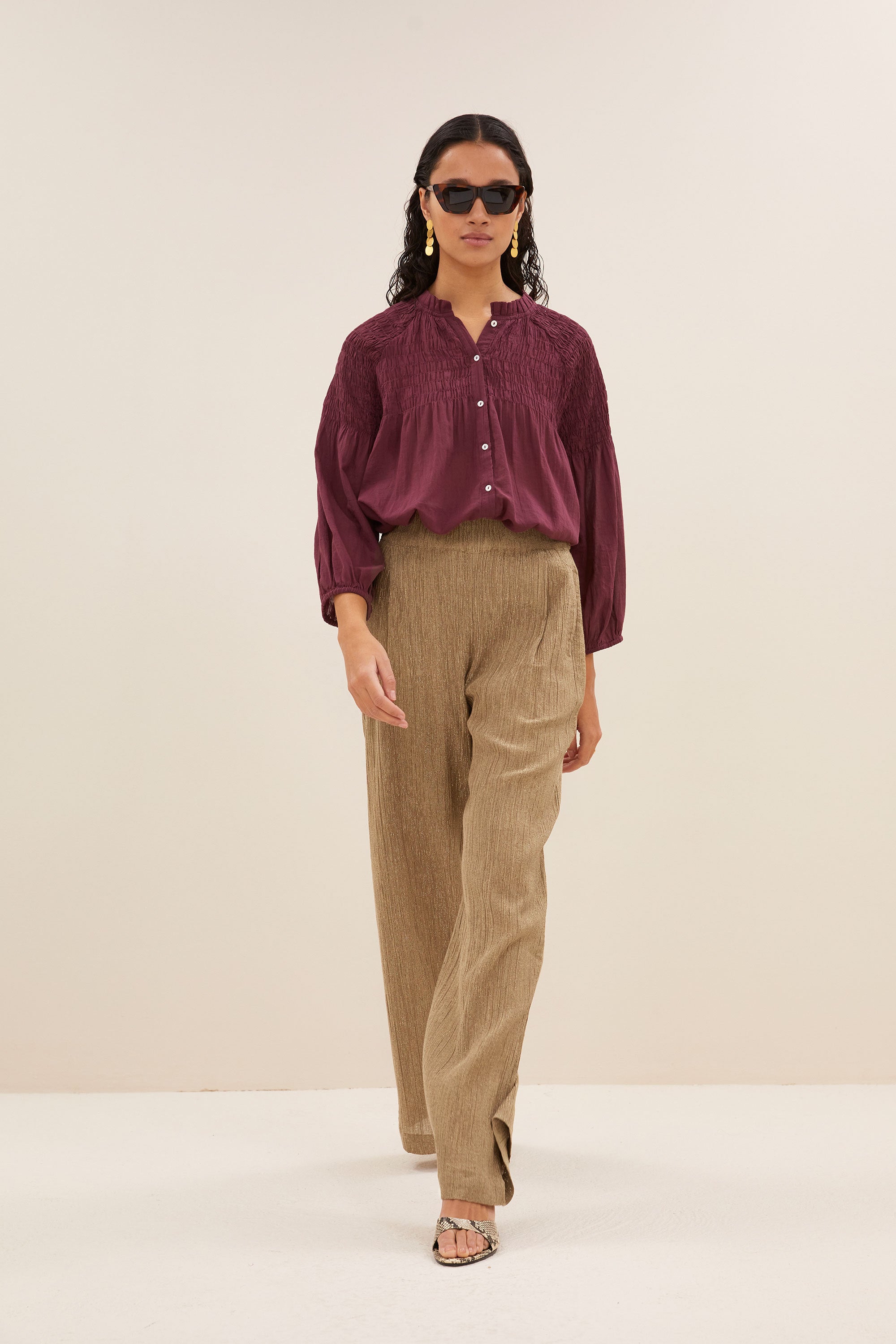 benji lurex pants | gold
