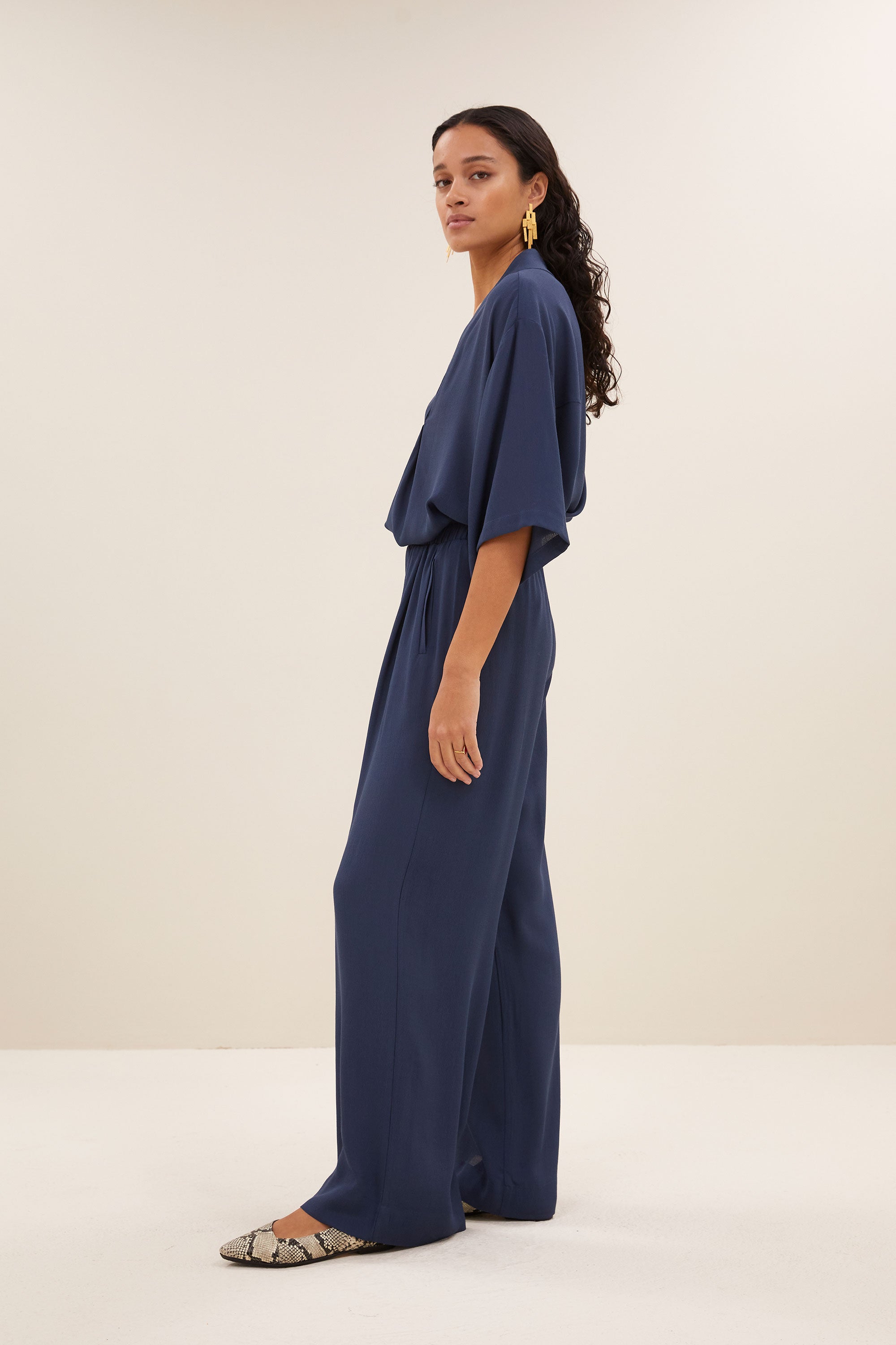 benji viscose pants | winter blue
