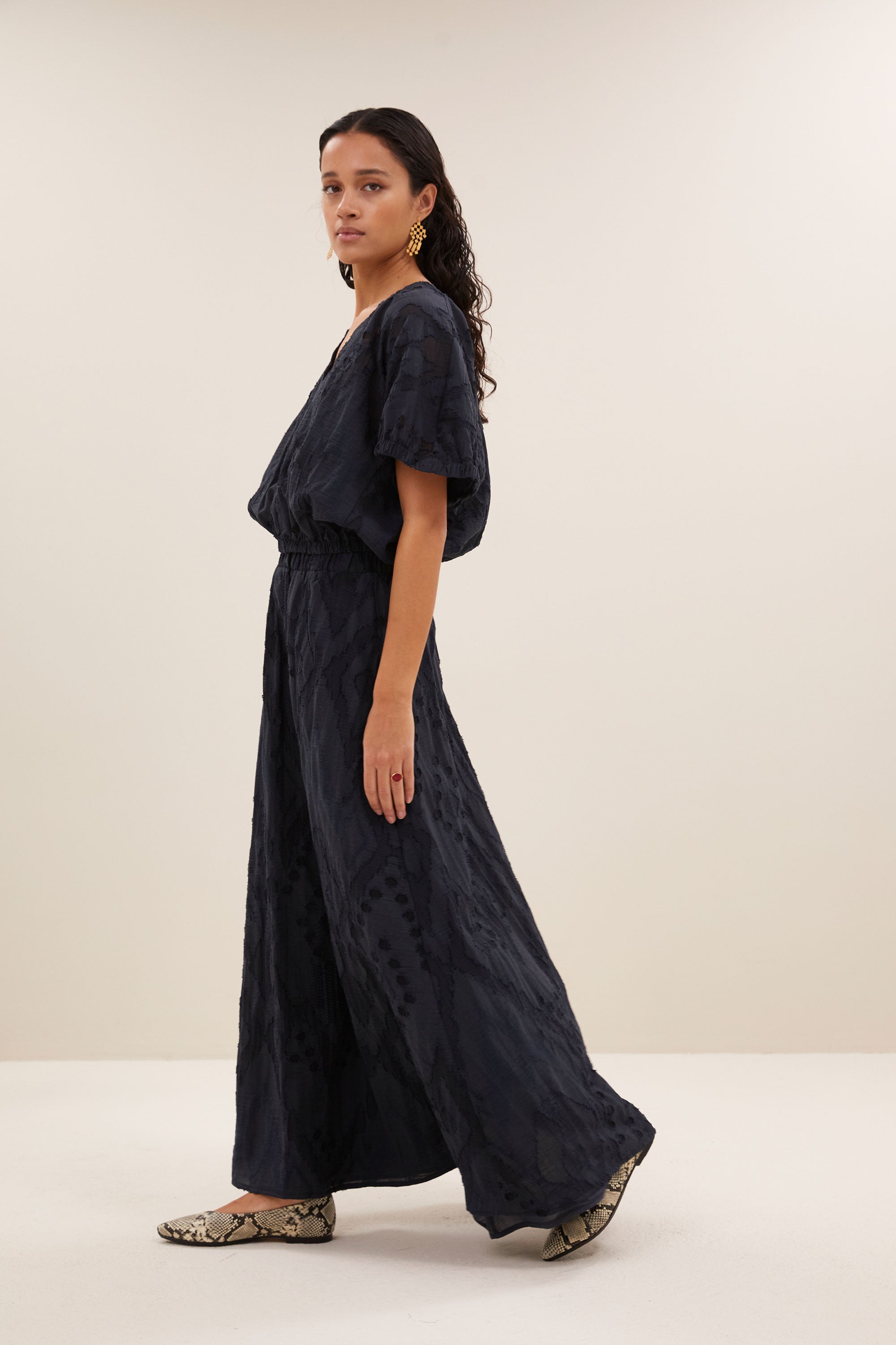 leather snake ballerina | snake print