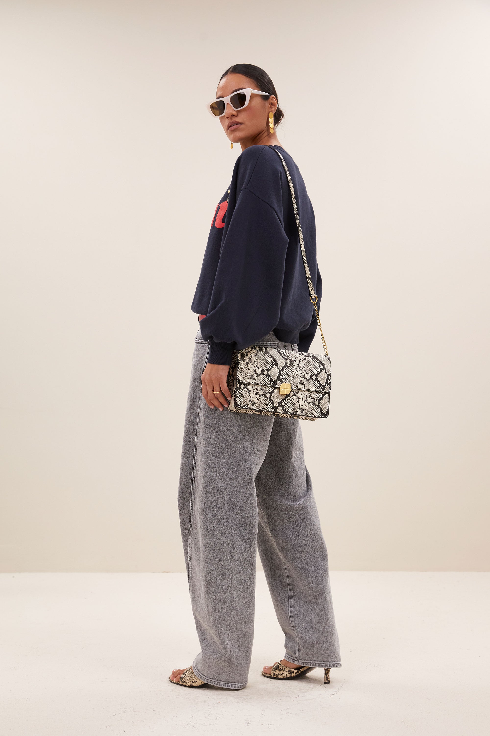 violet snake bag | snake print