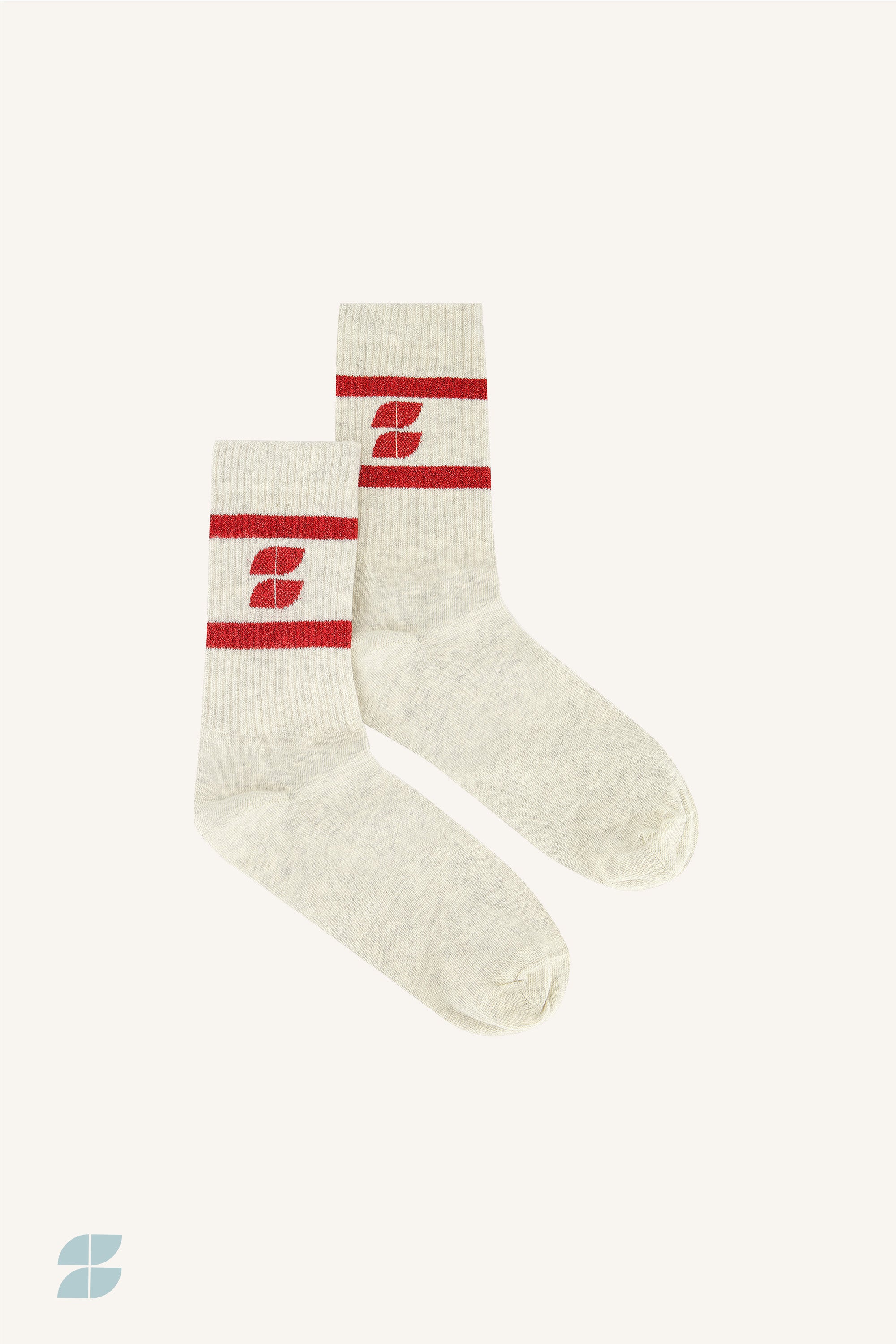 sokken - logo sparkle grey socks - lipstick - by-bar