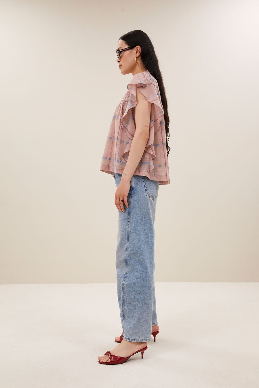 blouse-danee-pink-check-blouse-blush-pink-check-by-bar-vooraanzicht