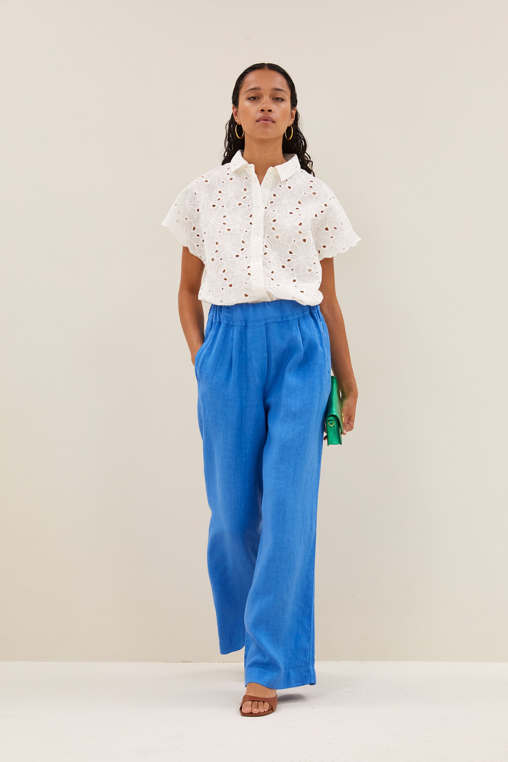 karly flower blouse | off white