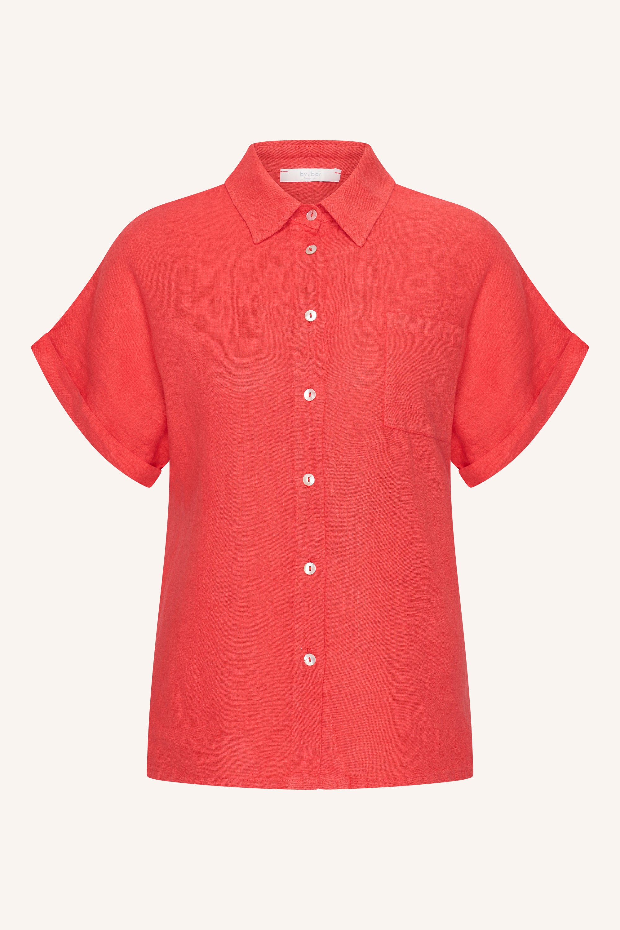 rose linen blouse | lipstick