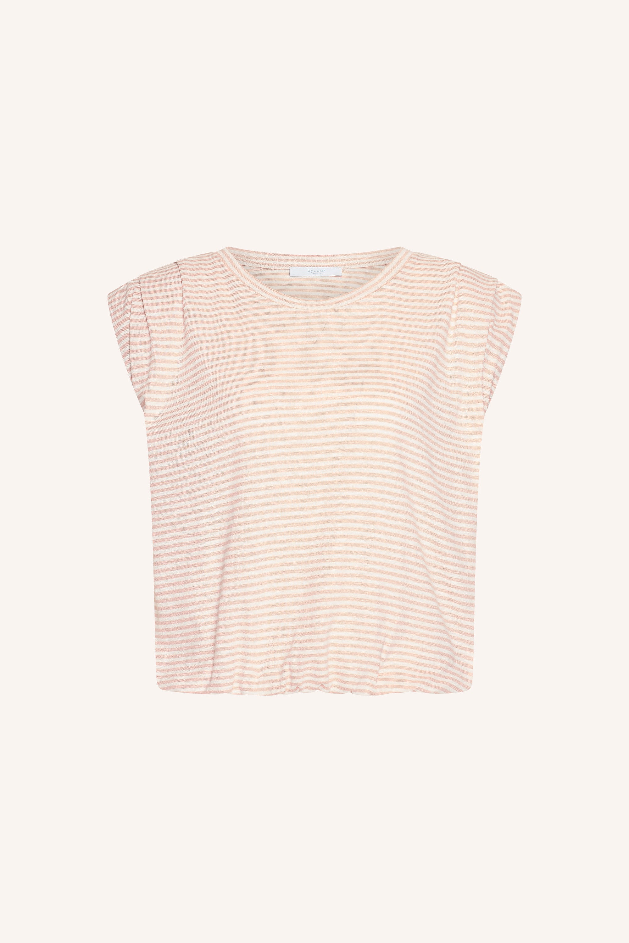 nilou-flame-stripe-top-light-rose-stripe-casual fit-normale pasvorm-ronde halslijn-by-bar-productfoto