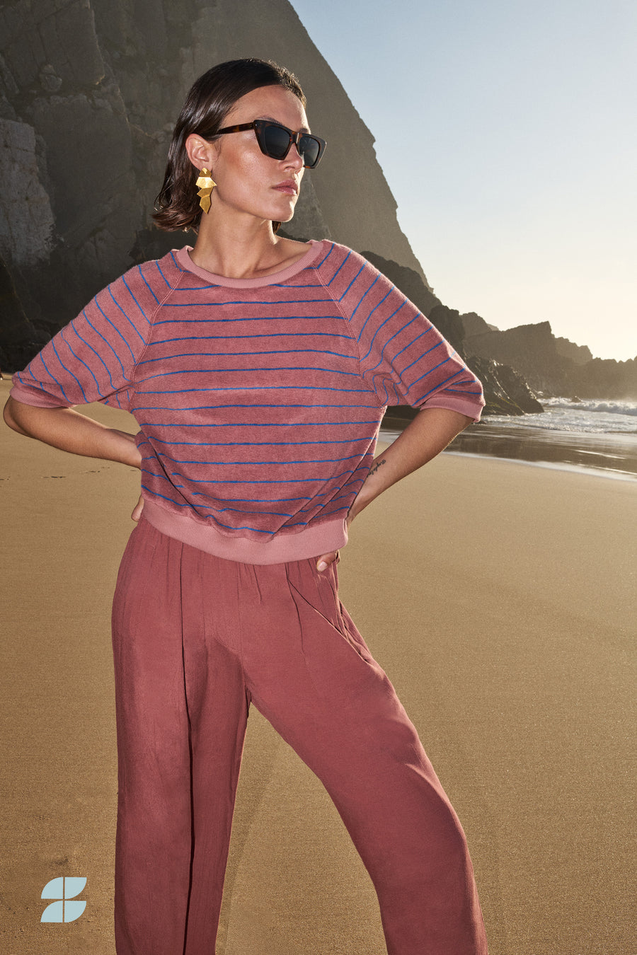 top-neva-slub-stripe-top-withered-rose-stripe-by-bar-sfeerbeeld