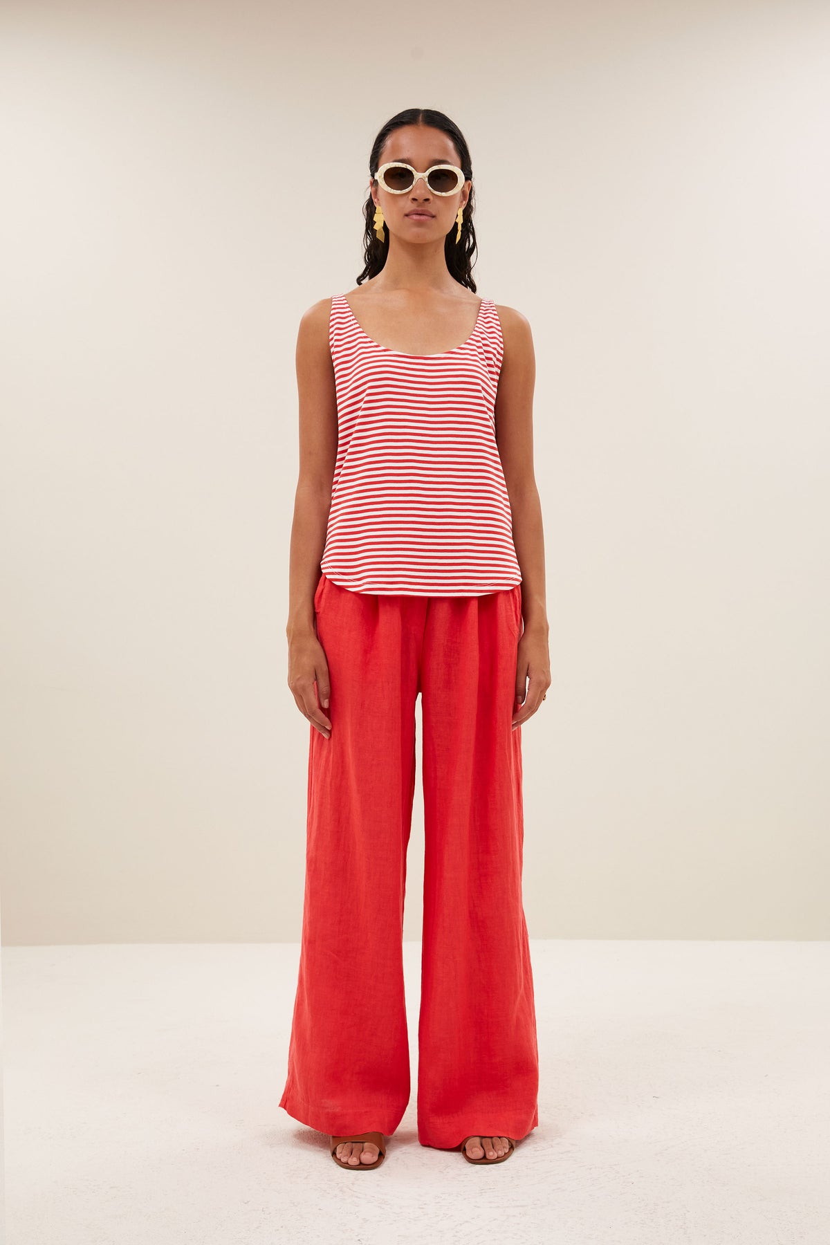 kid-stripe-singlet-lollipop-stripe-casual fit-losvallende pasvorm-ronde halslijn-by-bar-vooraanzicht