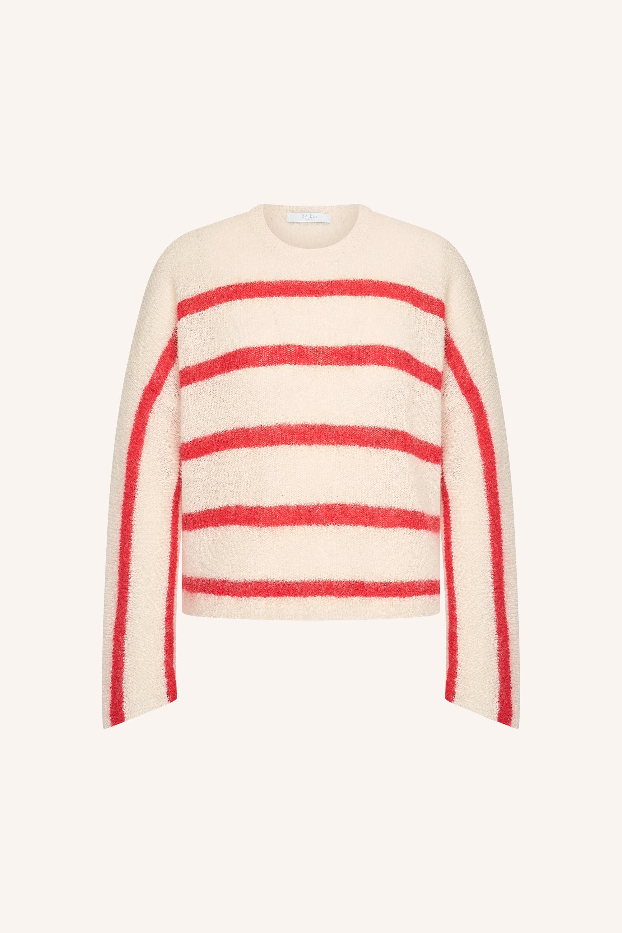 vide-stripe-pullover-lollipop-stripe-korte fit-verlaagde schoudernaden-losvallende pasvorm-by-bar-productfoto