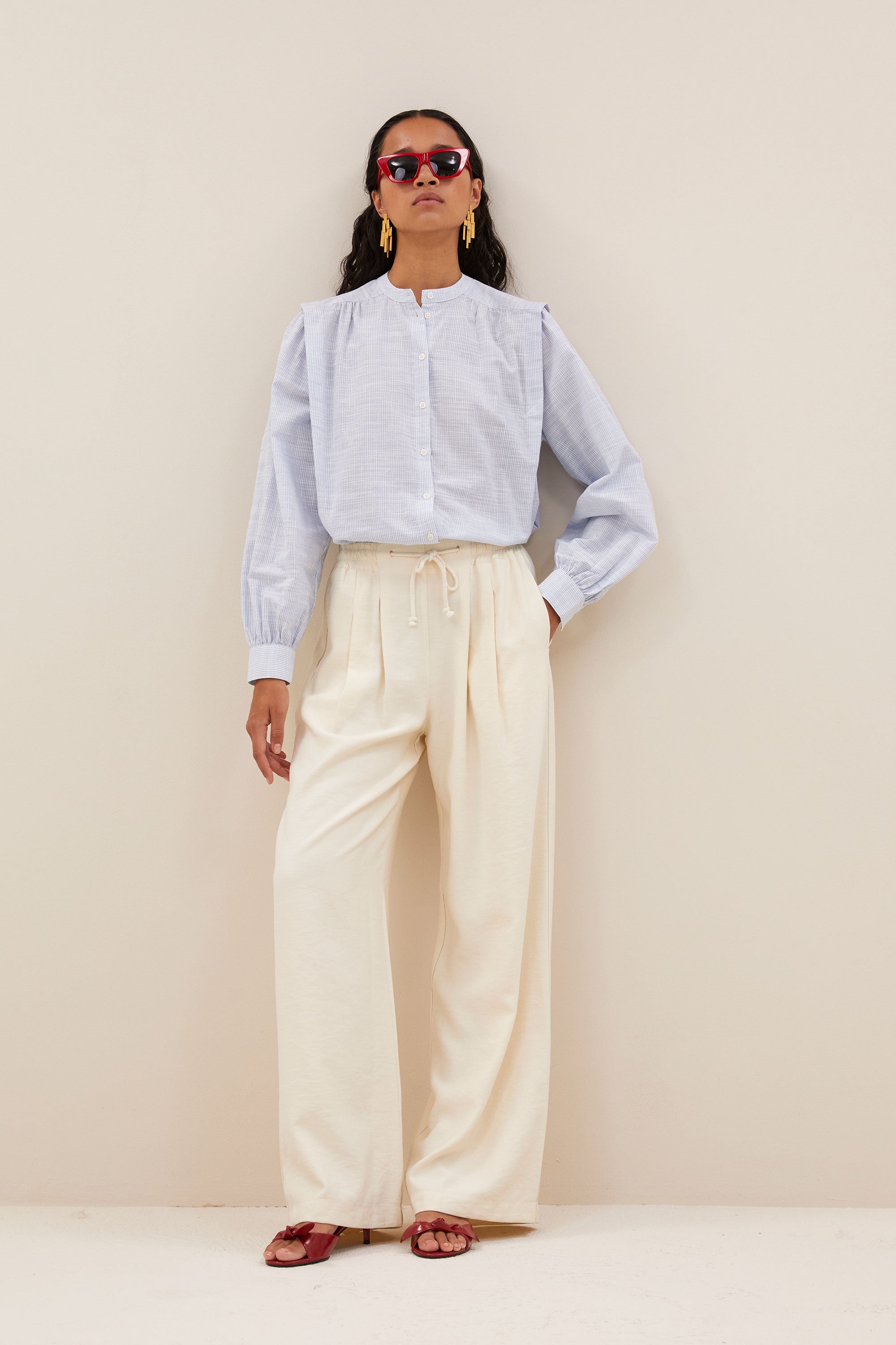 jaxx-pants-cream-normale taille-casual fit-losvallende pasvorm-by-bar-extra