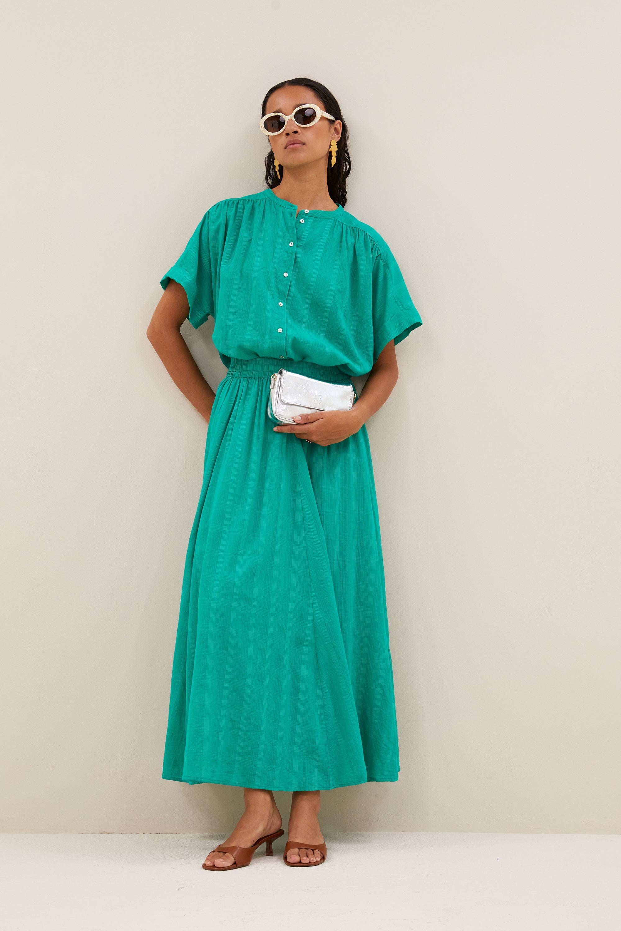 ruby-dobby-skirt-lucky-green-comfortabele pasvorm-elastieken band-draagbaar als set-by-bar-extra