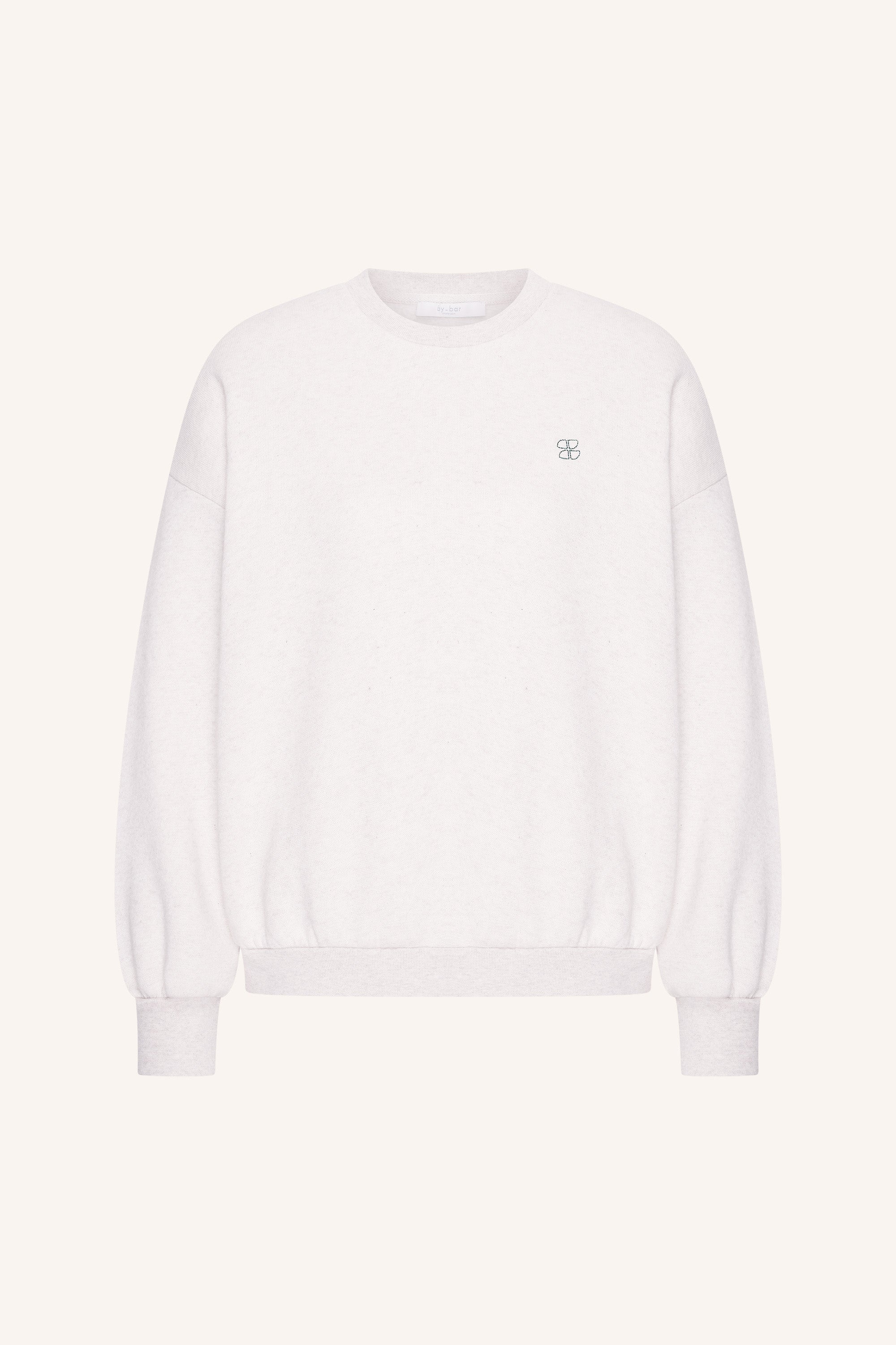 bibi-lucky-everyday-sweater-off-white-verlaagde schoudernaden-losvallende pasvorm-ronde halslijn-by-bar-productfoto