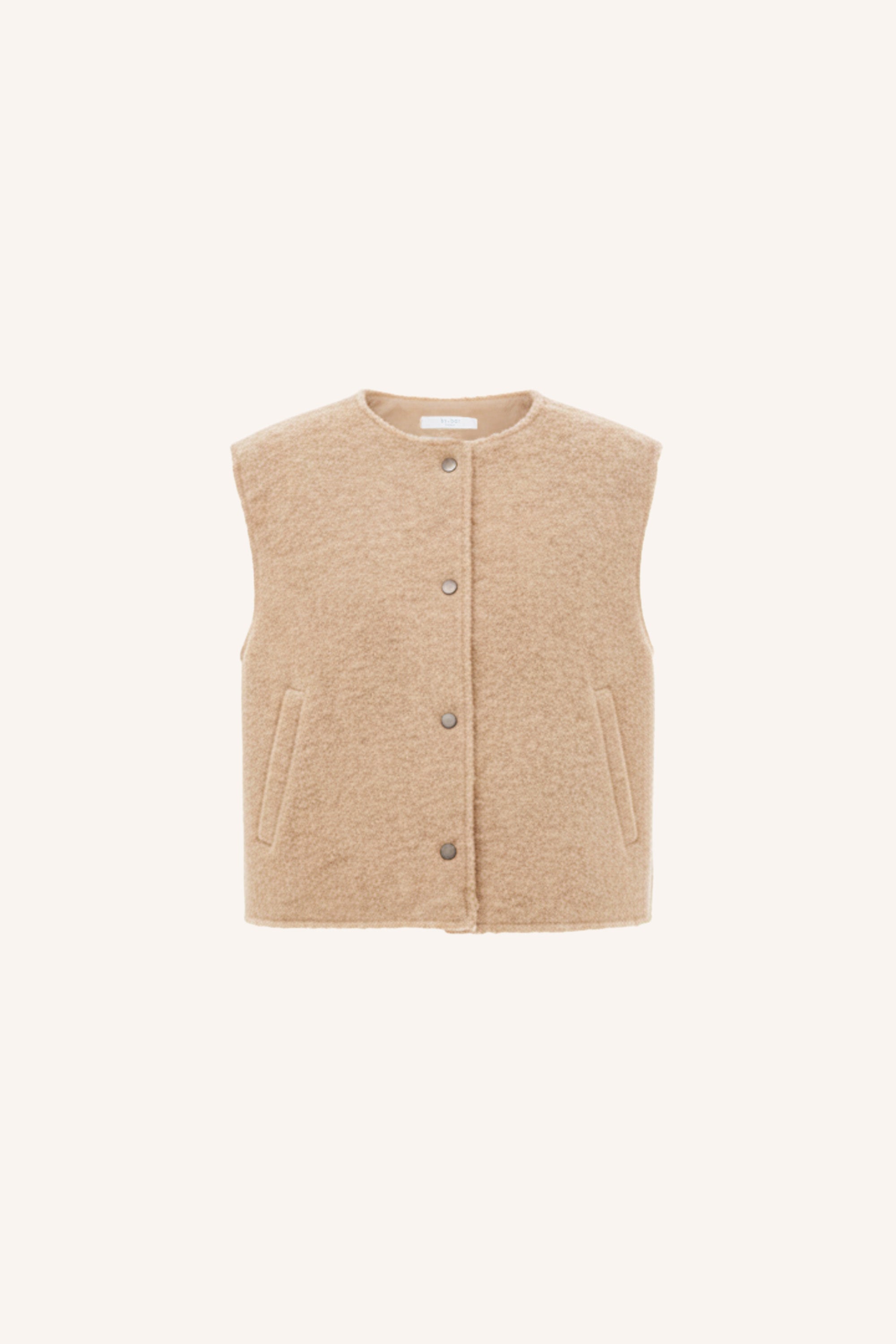 joelle-wool-jacket-sand-melange-comfortabele pasvorm-verborgen steekzakken-draagbaar aan beide zijden-by-bar-productfoto