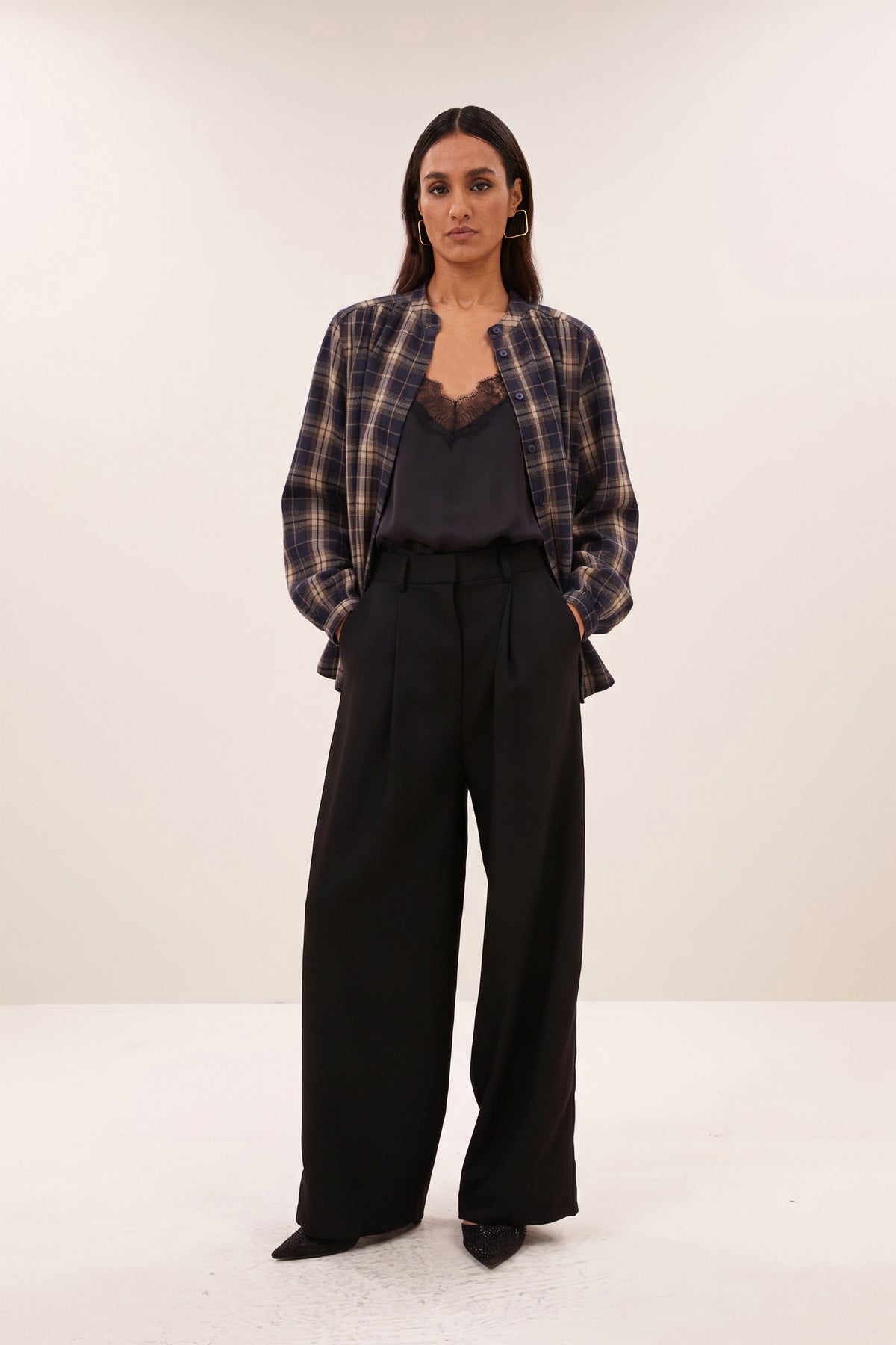 jagger check blouse | jagger check