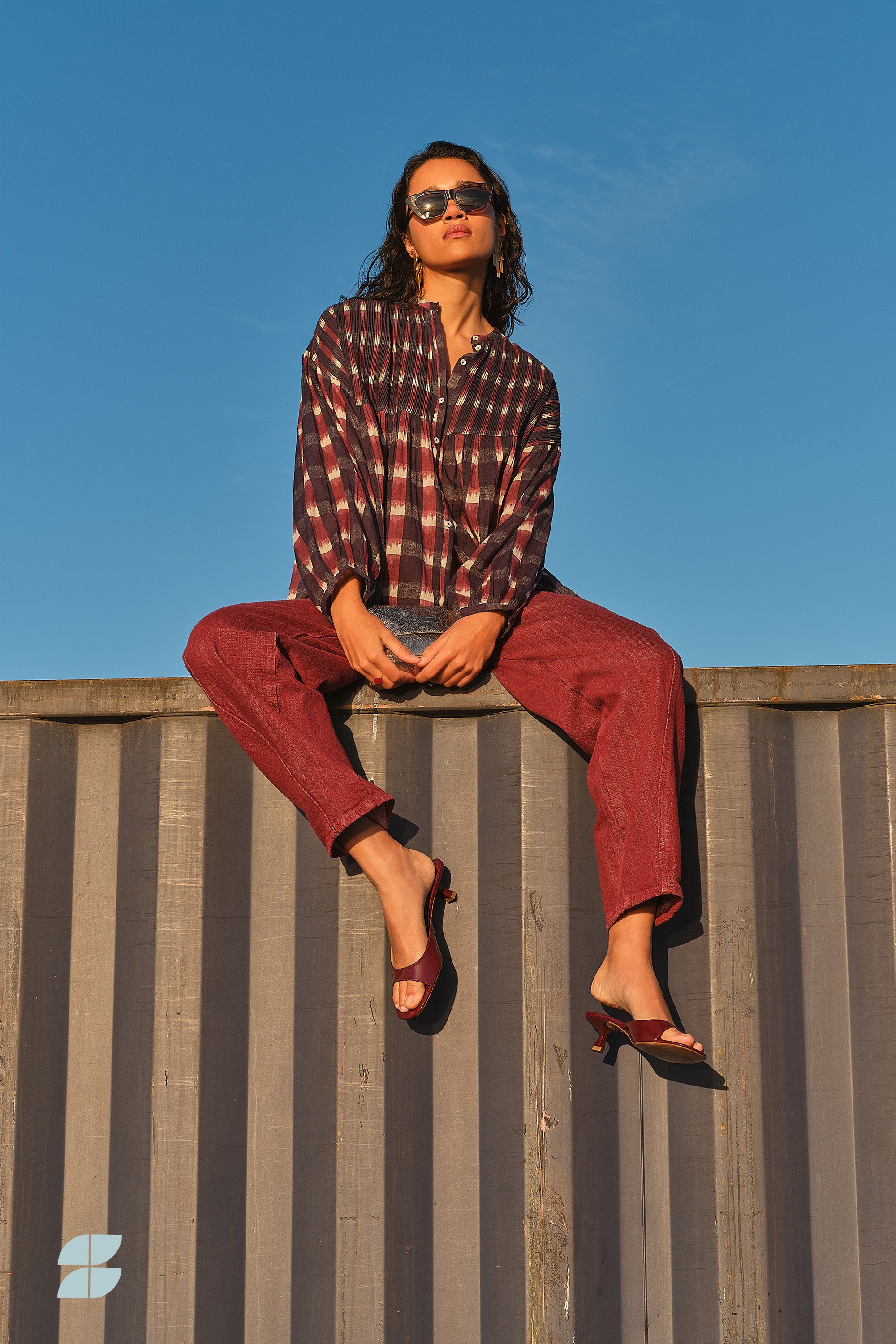 mine ikat blouse | wine ikat print