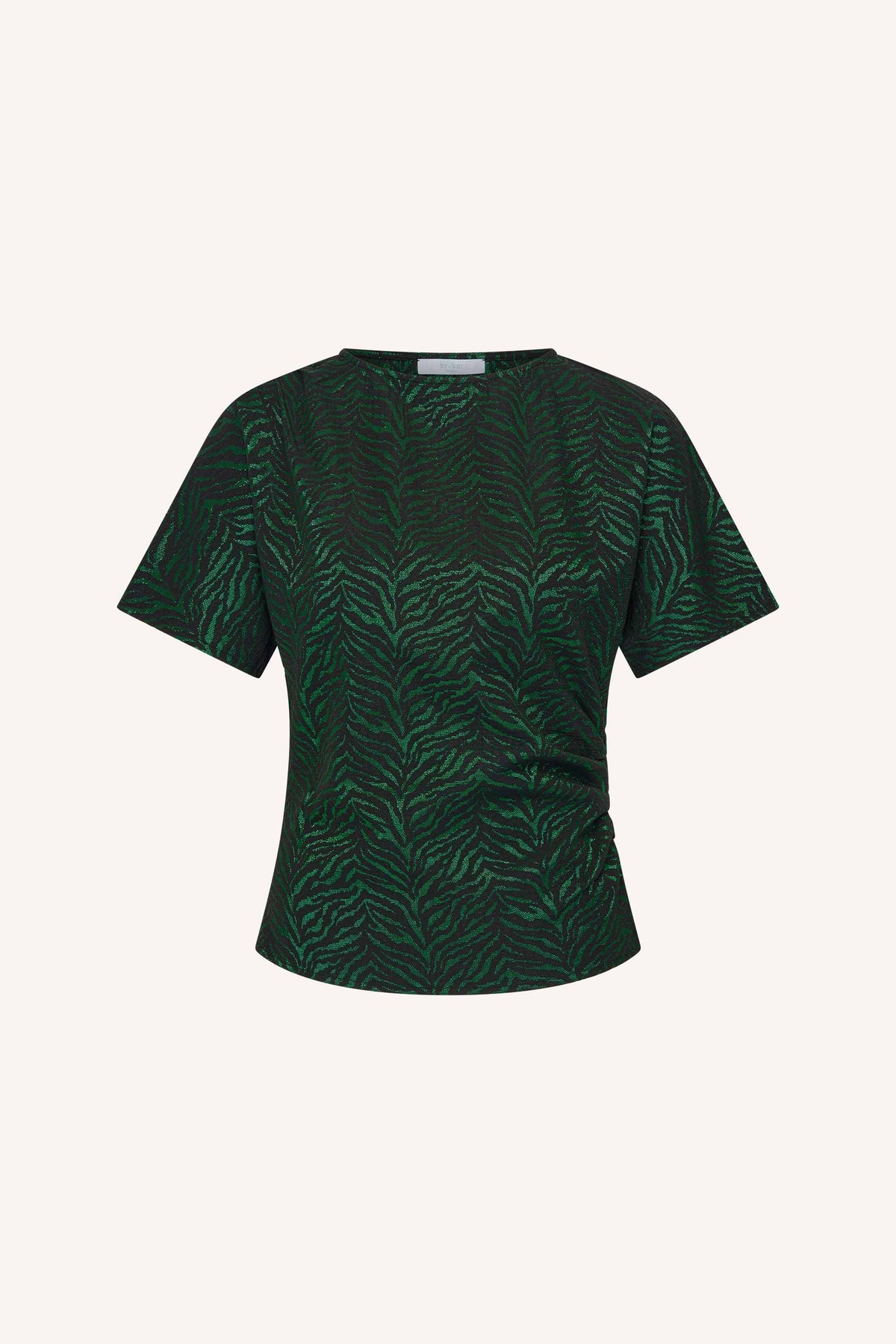 lola-zip-zebra-blouse-green-zebra-korte fit-all-time classic-aansluitende fit-by-bar-productfoto