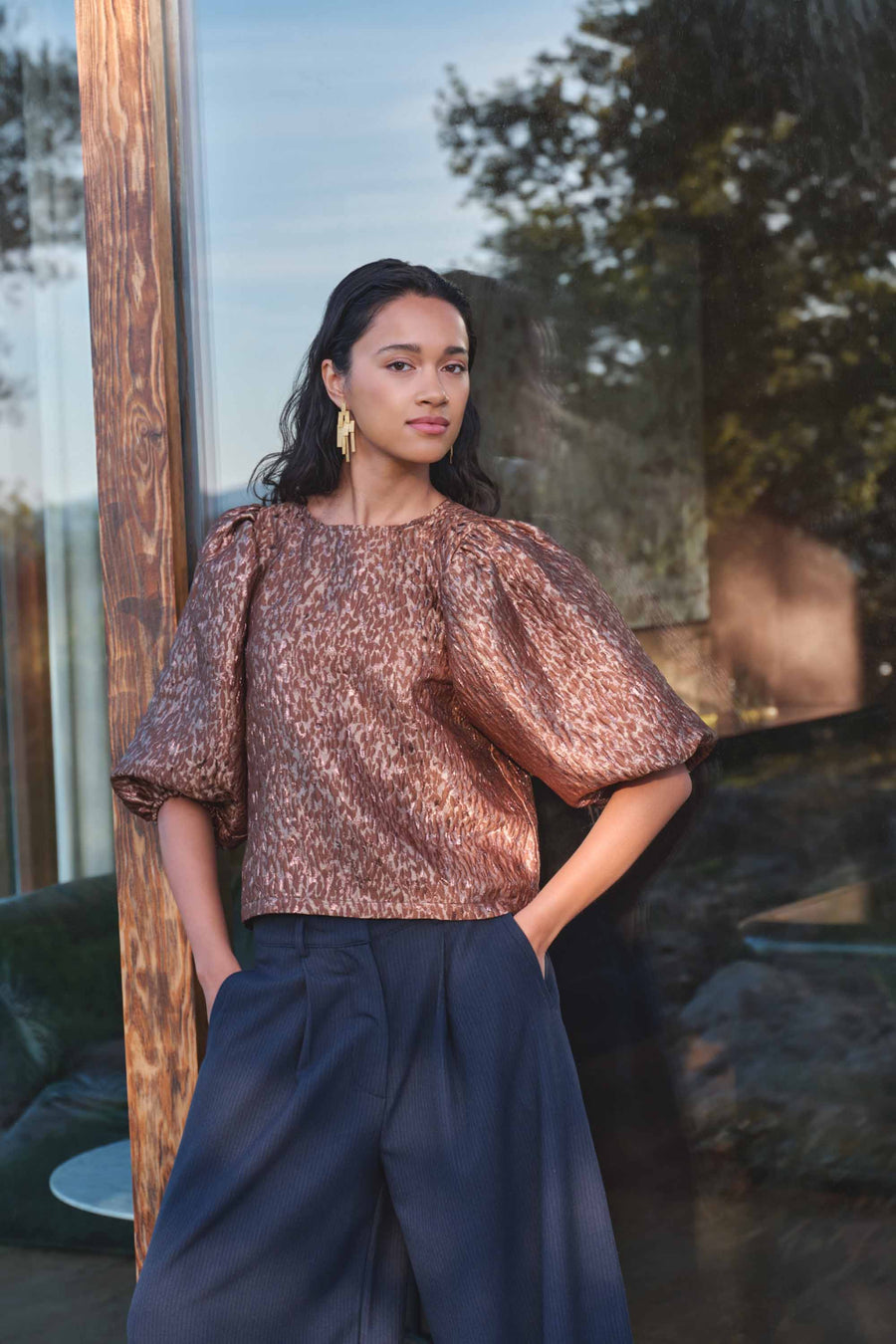jet sparkle cheetah blouse | copper cheetah