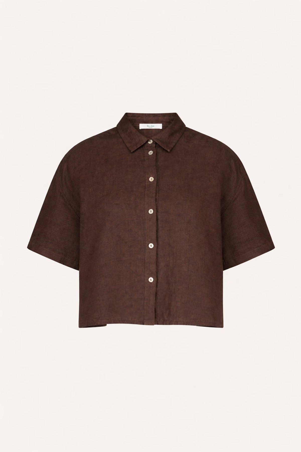 mara-linen-blouse-espresso-knoopsluiting-linnen kwaliteit-draagbaar als set-by-bar-productfoto