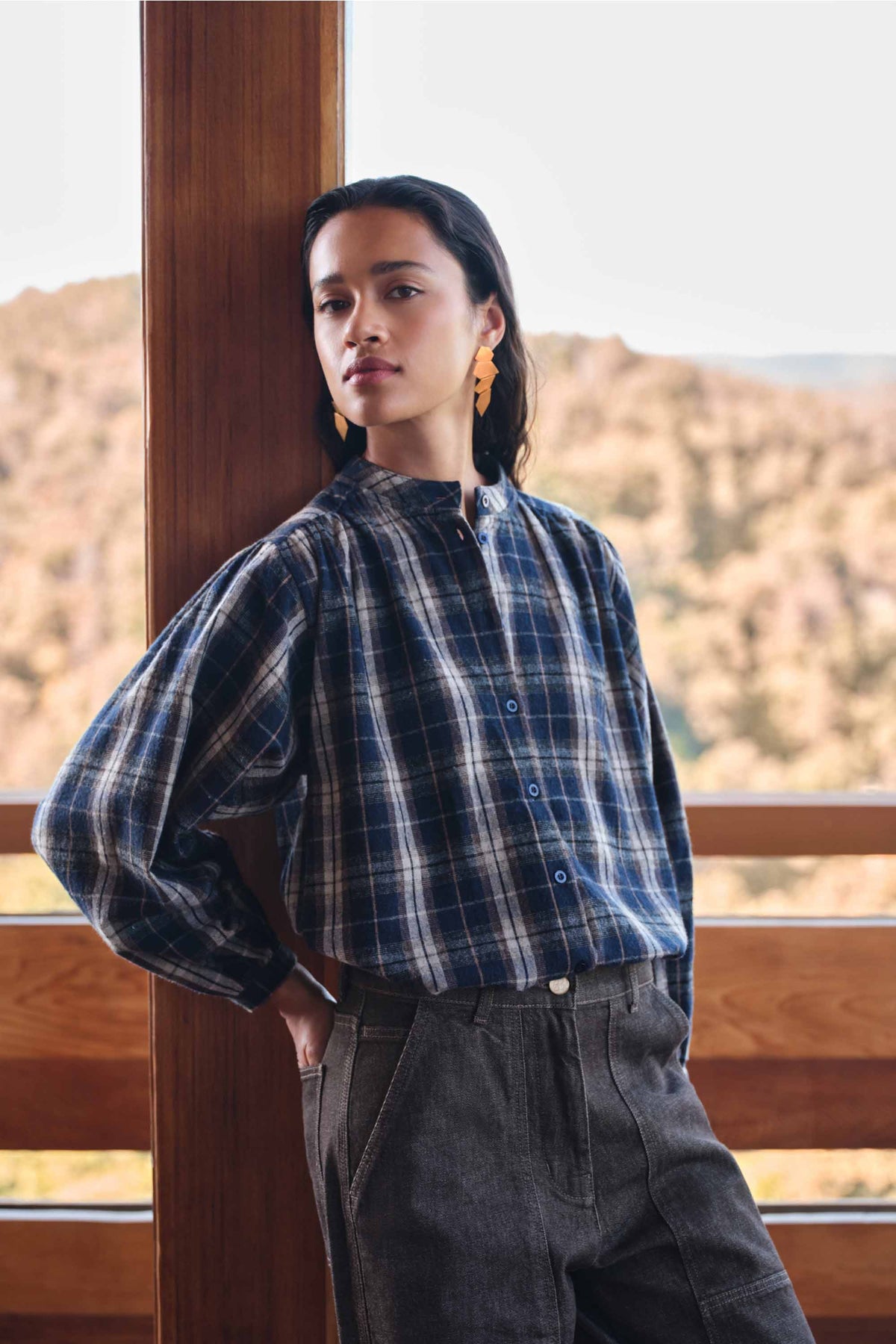 jagger check blouse | jagger check