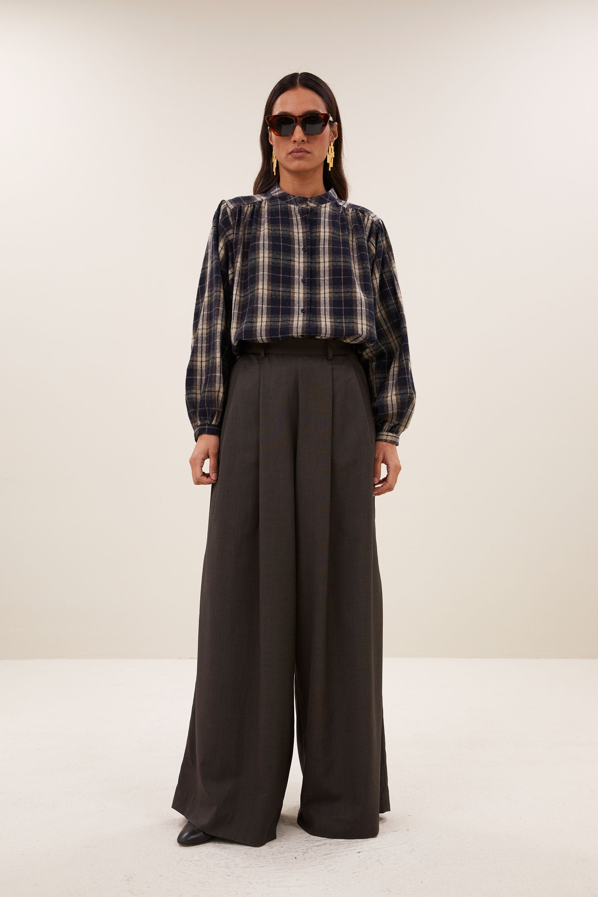 jagger-check-blouse-jagger-check-knoopsluiting-katoen kwaliteit-ronde halslijn-by-bar-aanvullende-foto