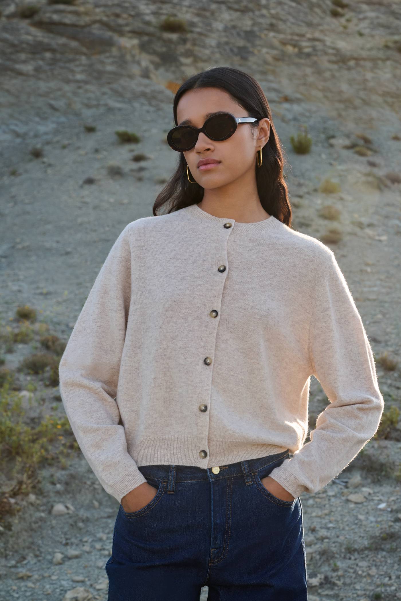 cleo merino cardigan | oyster melee