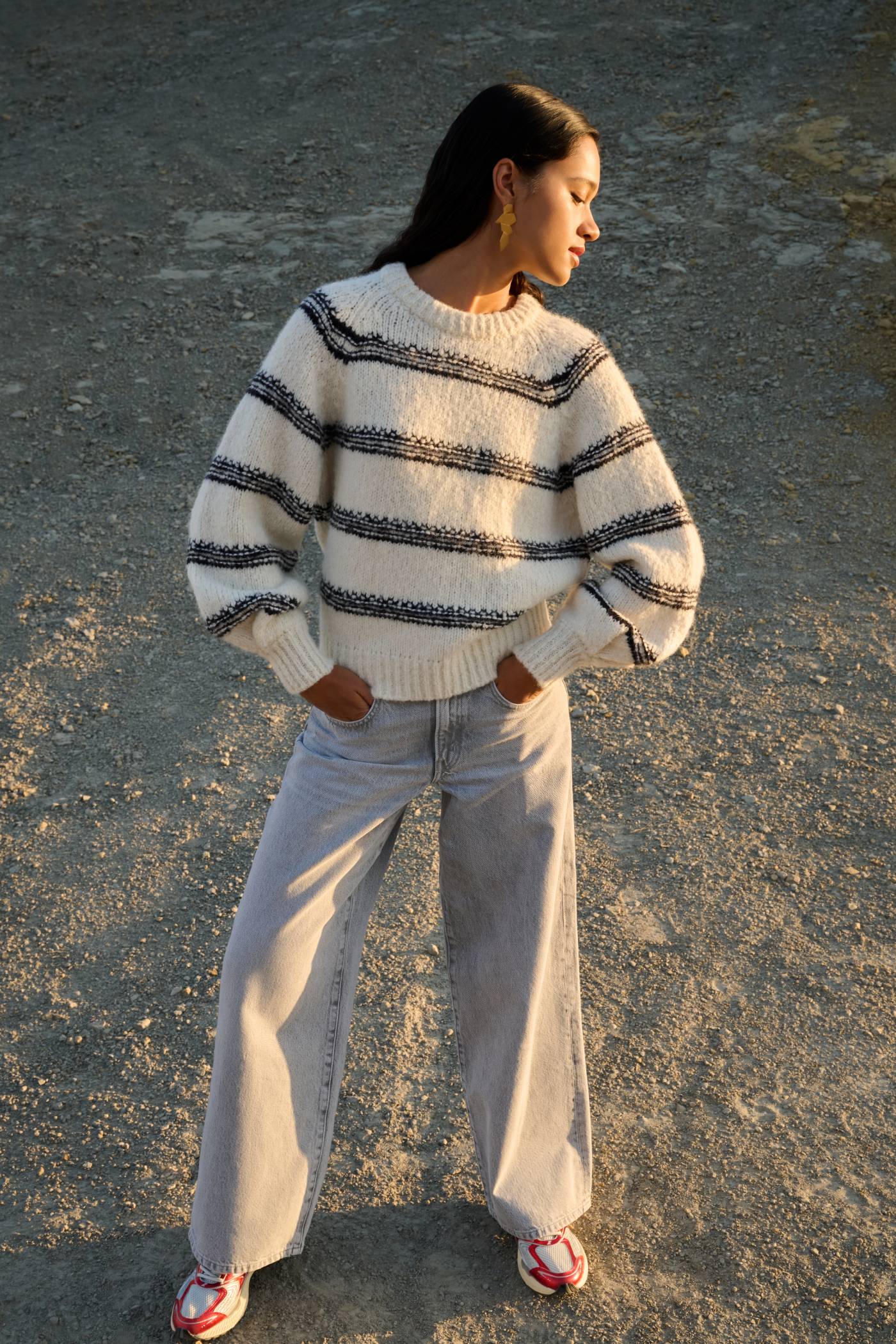 lucia stripe pullover | marine stripe