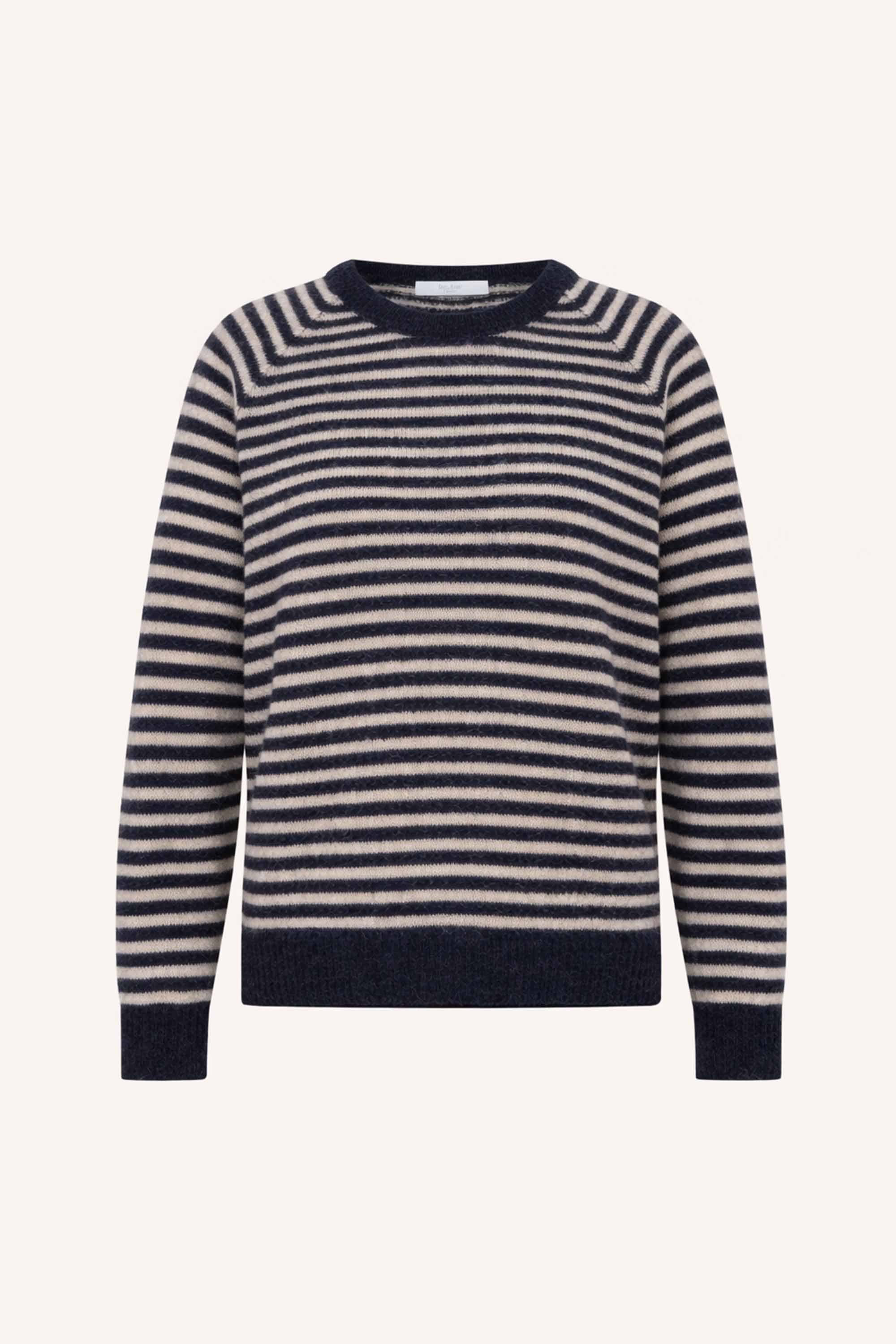 sally-stripe-pullover-midnight-marine-stripe-alpacamix kwaliteit-comfortabele draagervaring-ronde halslijn-by-bar-productfoto