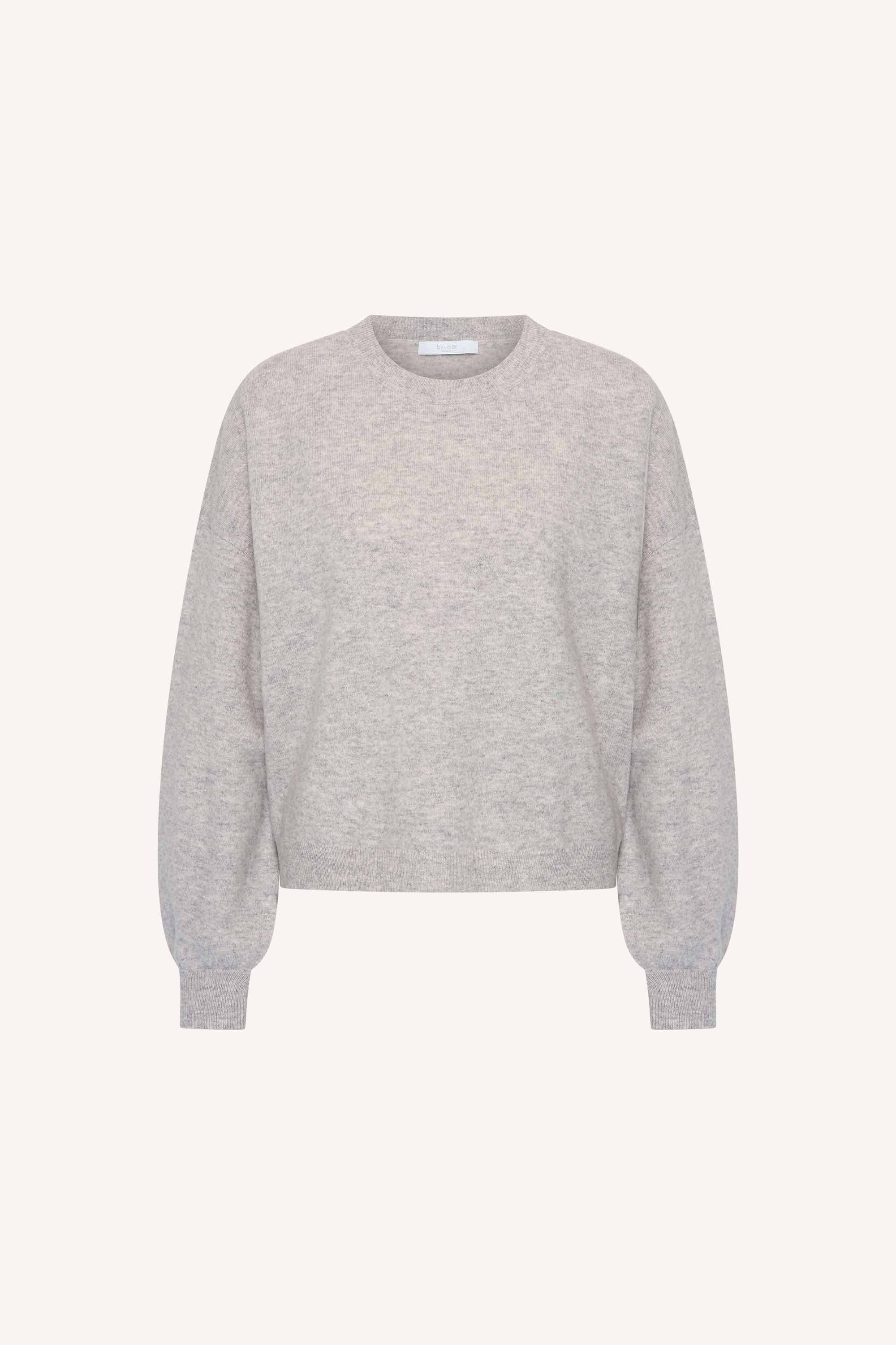 sammie-round-neck-pullover-grey-melee-merino wol-comfortabele draagervaring-all-time classic-by-bar-productfoto