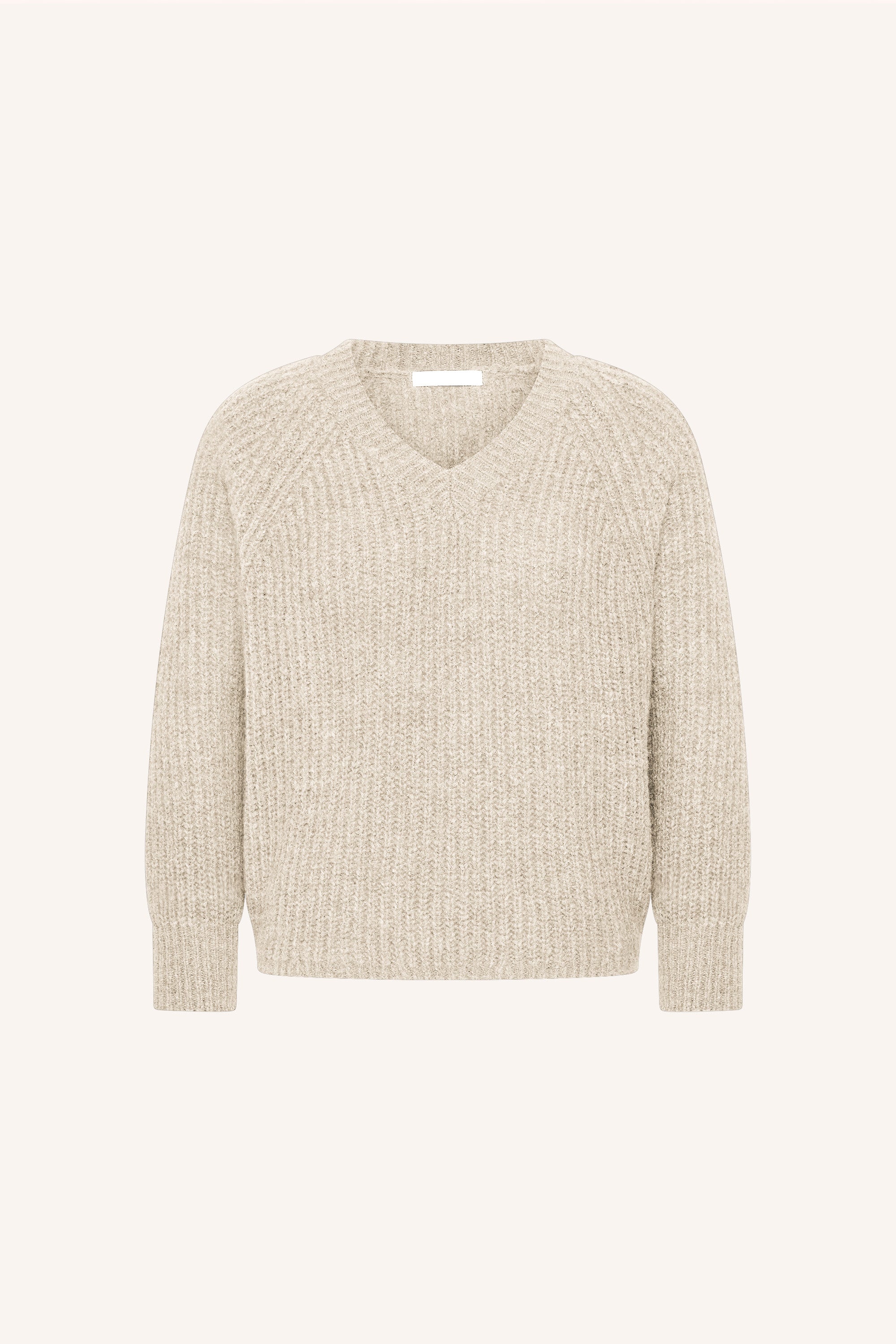 lune-pullover-chalk-all-time classic-ribpatroon-v-halslijn-by-bar-productfoto