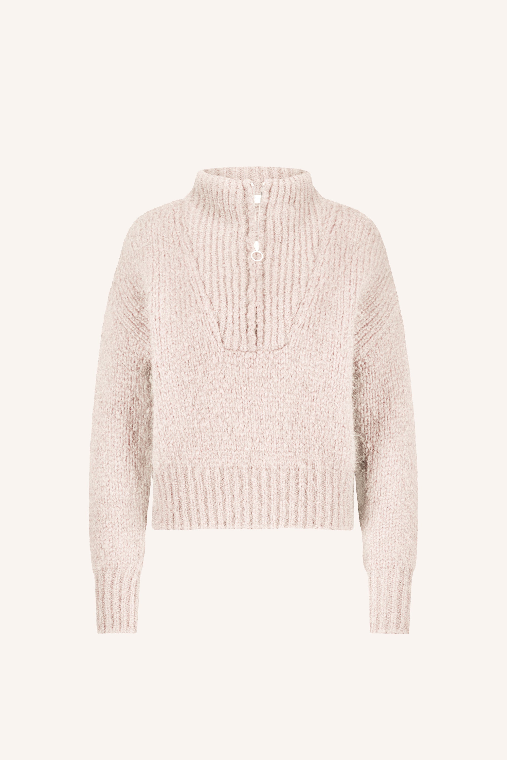 boxy-beau-pullover-chalk-2-alpacamix kwaliteit-hoge hals-ritssluiting-by-bar-productfoto