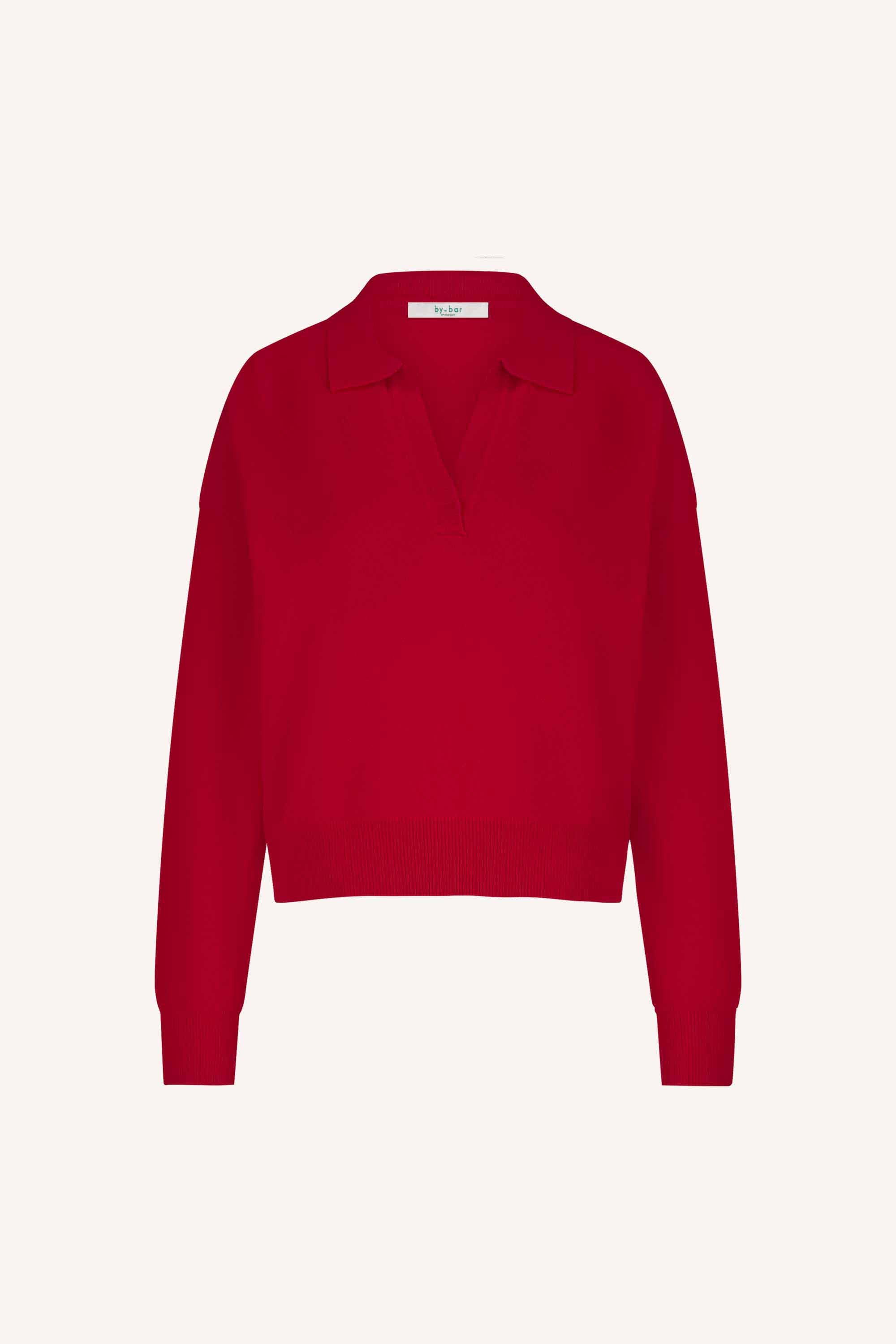 flex-pullover-lipstick-merino wol-comfortabele draagervaring-v-halslijn-by-bar-productfoto