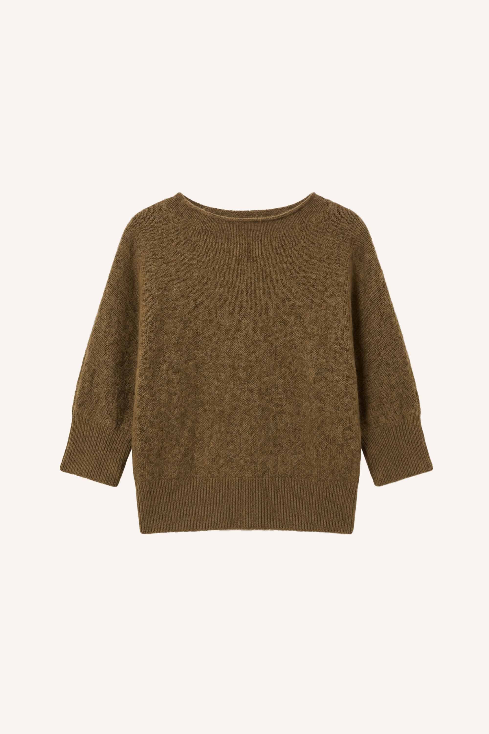 kyoto-pullover-golden-olive-alpacamix kwaliteit-all-time classic-ronde halslijn-by-bar-productfoto