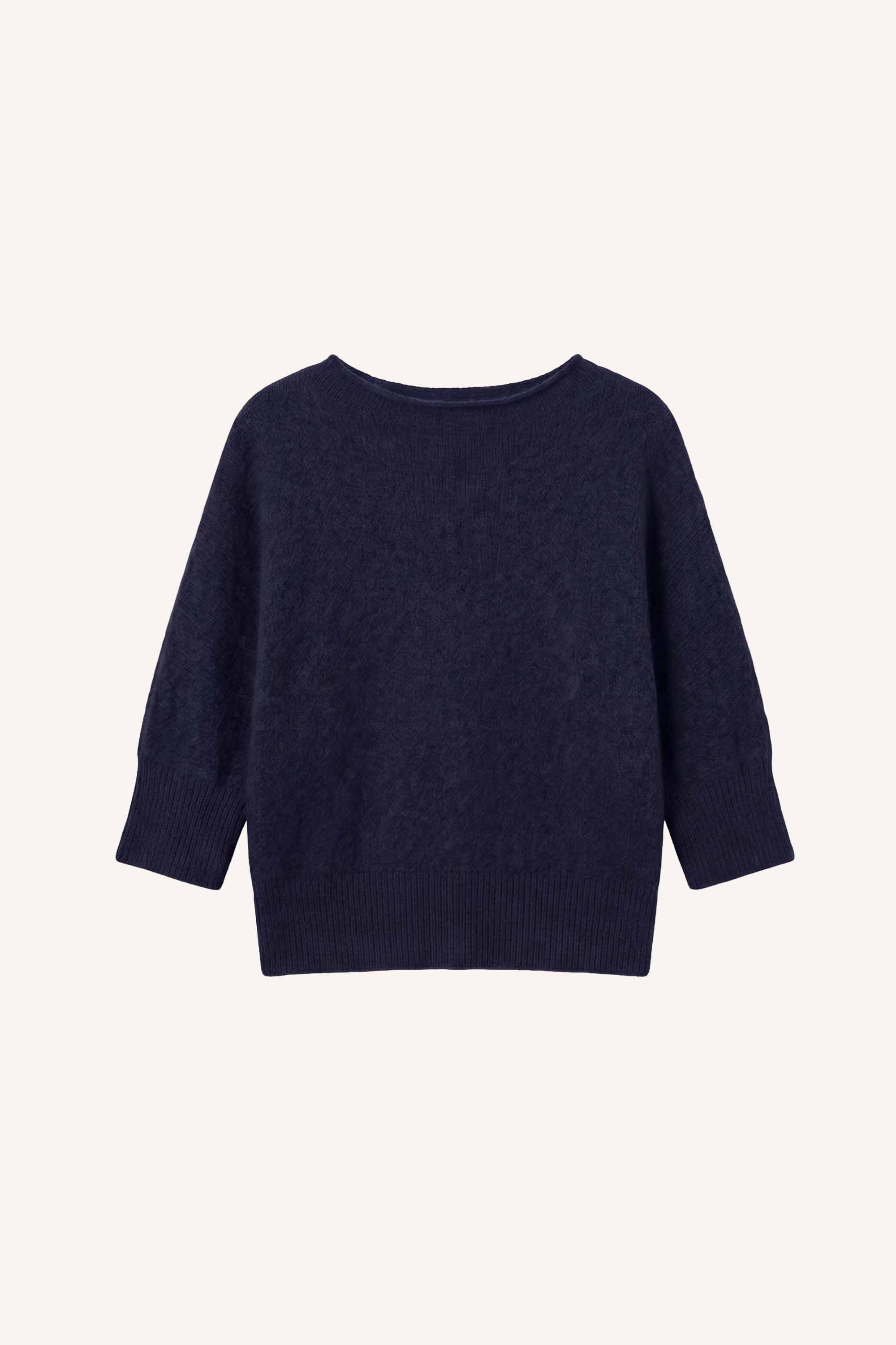 kyoto-pullover-midnight-alpacamix kwaliteit-all-time classic-ronde halslijn-by-bar-productfoto